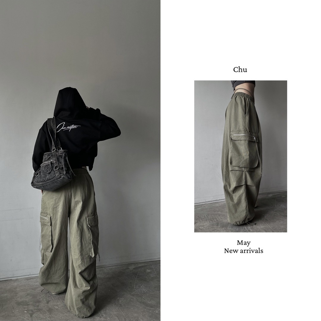 SELECT｜霧感軍綠抓褶工裝褲 (05.04 Drop)