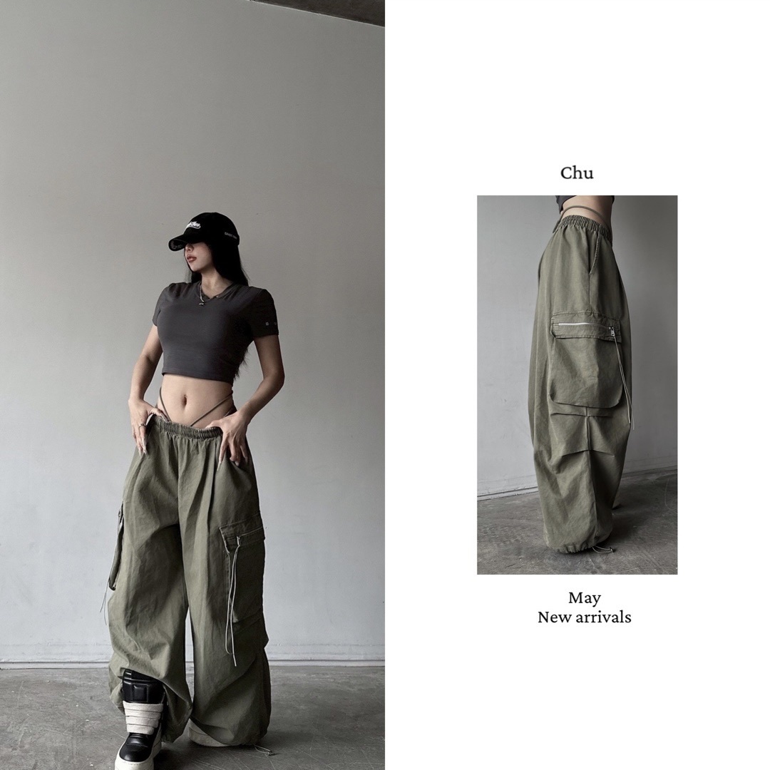 SELECT｜霧感軍綠抓褶工裝褲 (05.04 Drop)