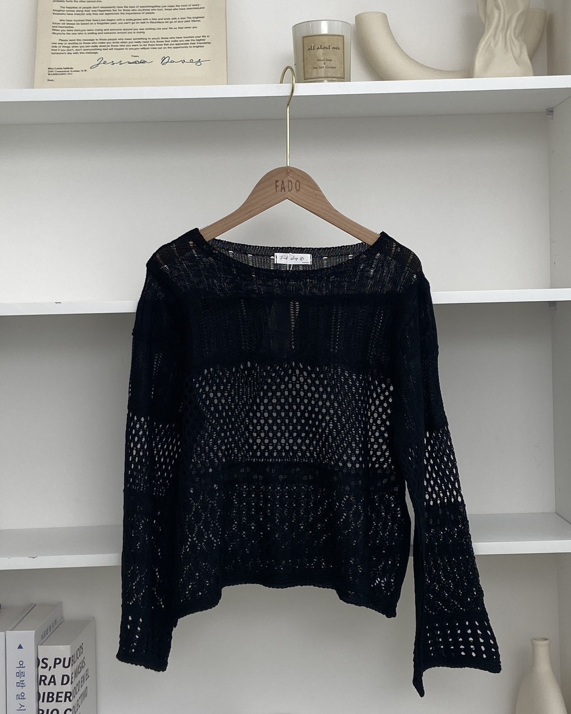 法朵Fado shop｜鏤空織紋圓領針織衫 011F012 三色