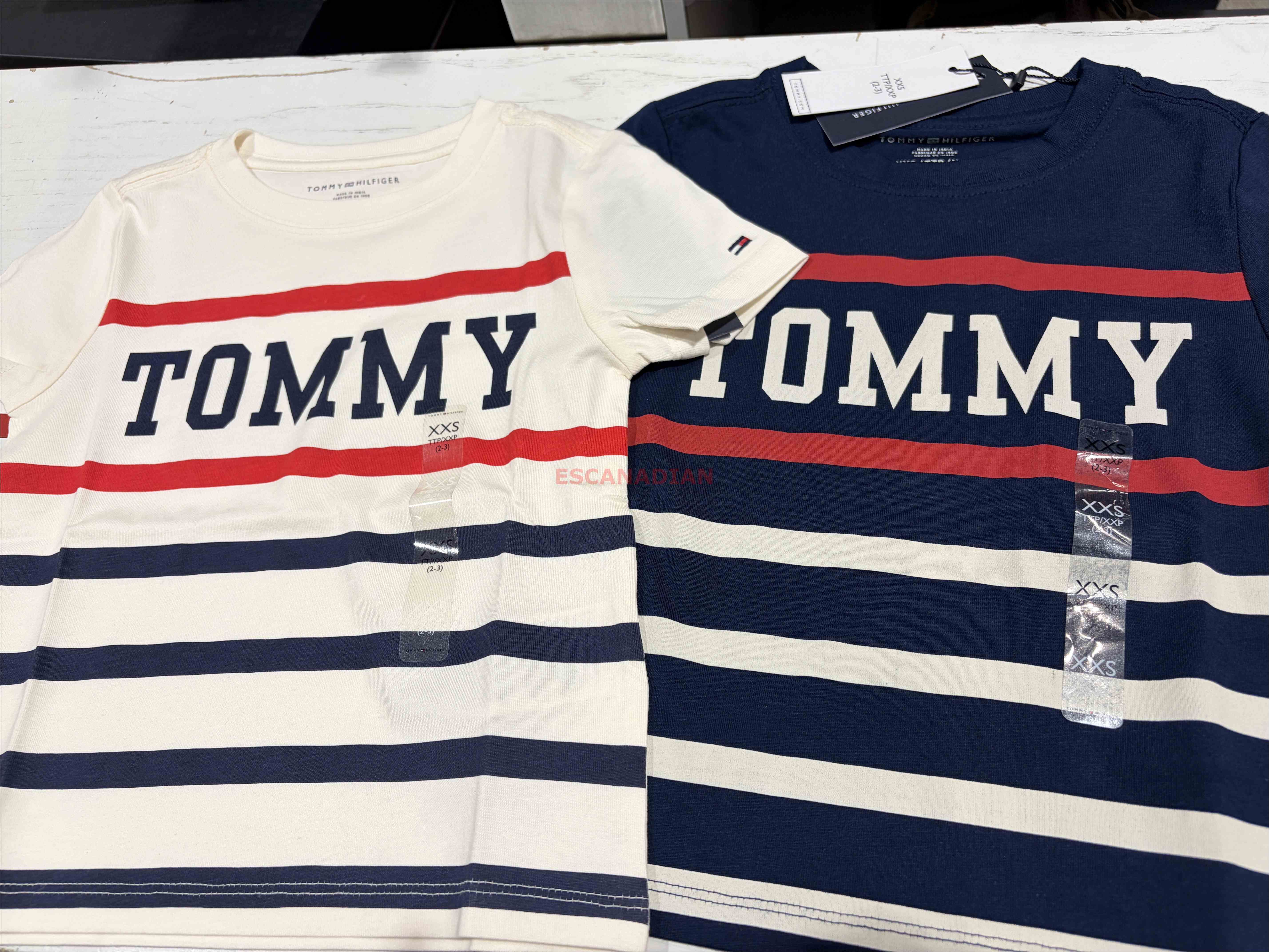 TOMMY 男大童 橫條字樣 短TEE (2色)