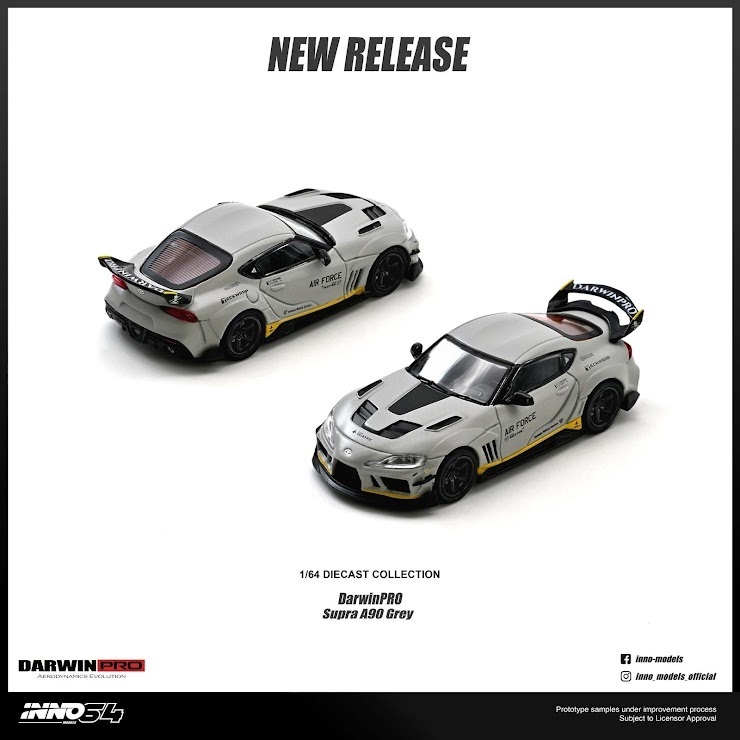 PO-$162 * INNO64 * 1:64 TOYOTA SUPRA A90 DARWIN PRO MATT GREY