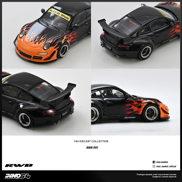 PO-$169 * INNO64 * 1:64 RWB997 ORANGE BURNING FLAME