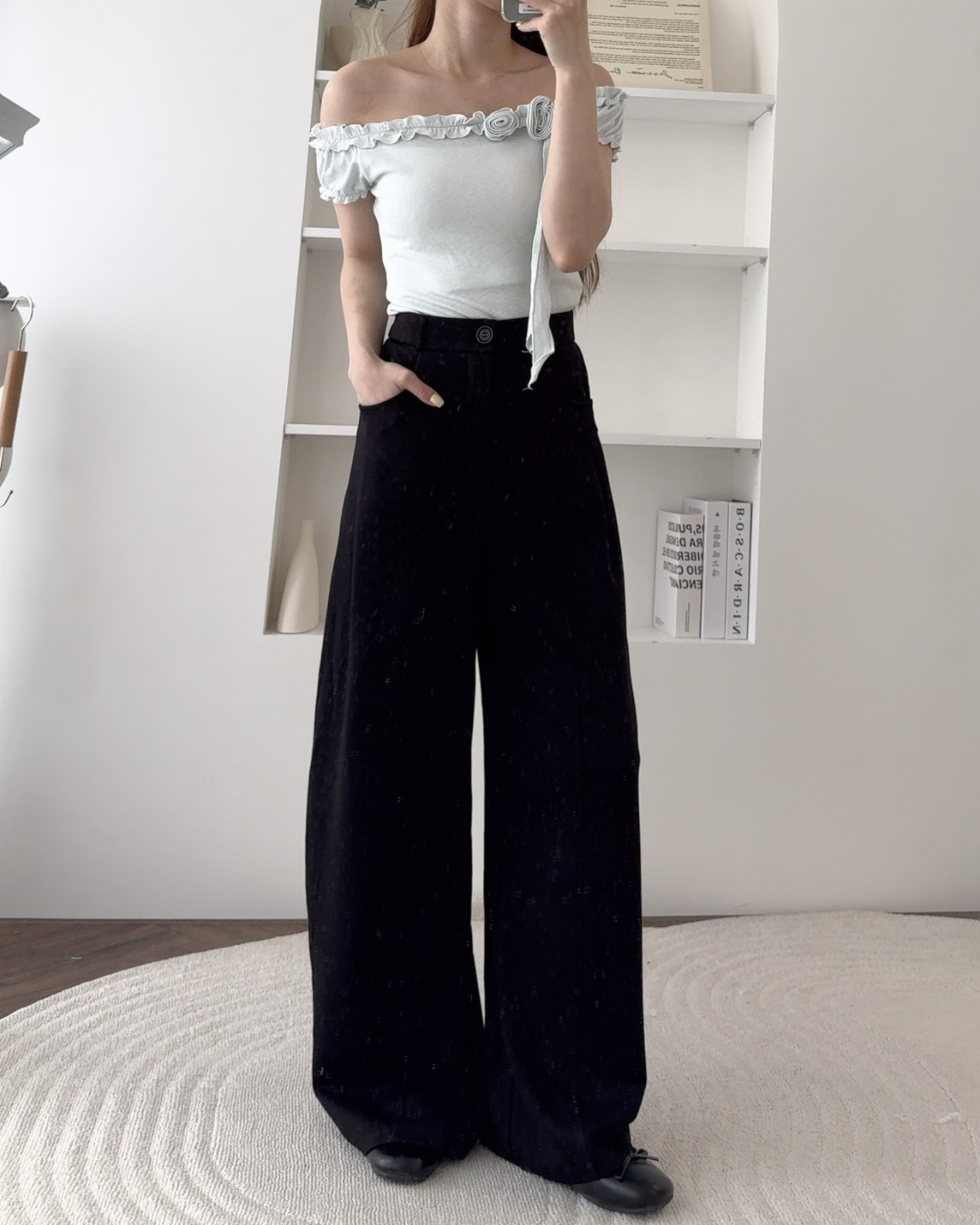 法朵Fado shop｜完美比例單扣直筒棉褲 273C074 兩色