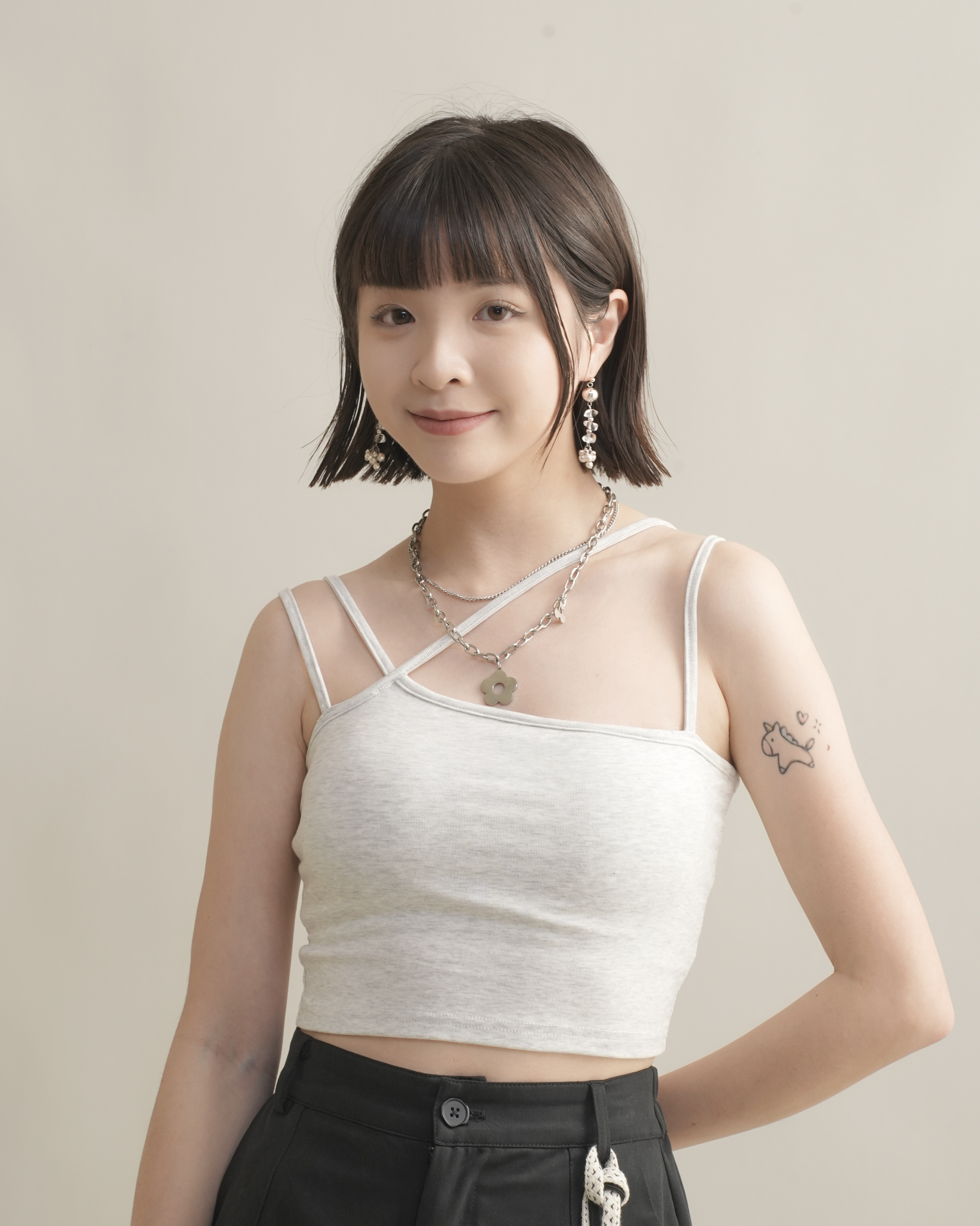 3012 小資款! 交叉肩帶Bratop - 淺灰色