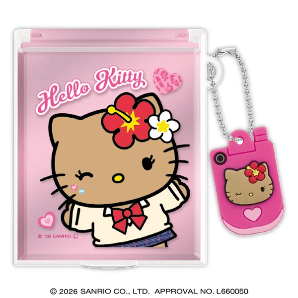 M-size mirror with mascot: Brown Hello Kitty After School Girls (Sanrio)