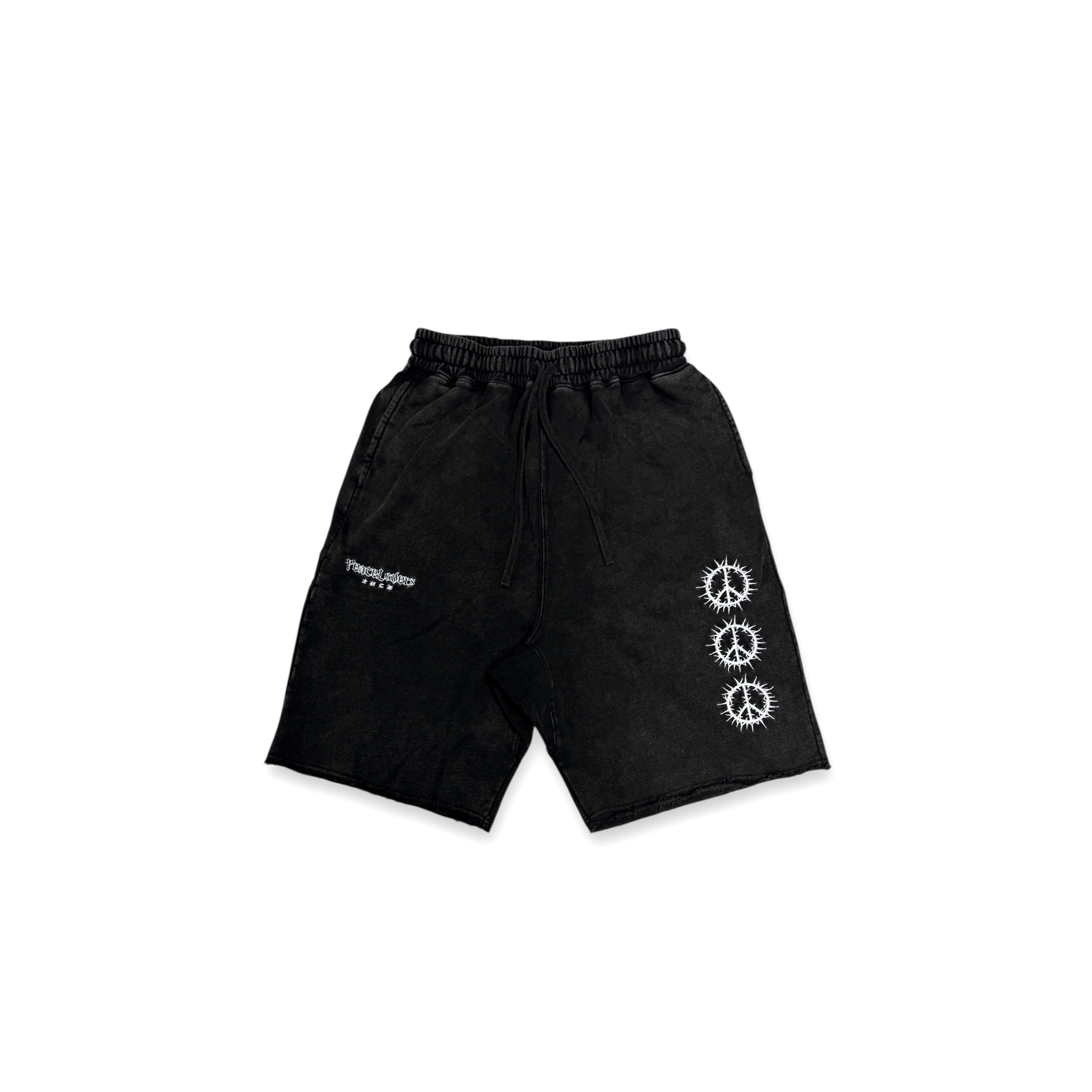 2nd Closet "WAR IS OVER" Sweat Capri Shorts - Black