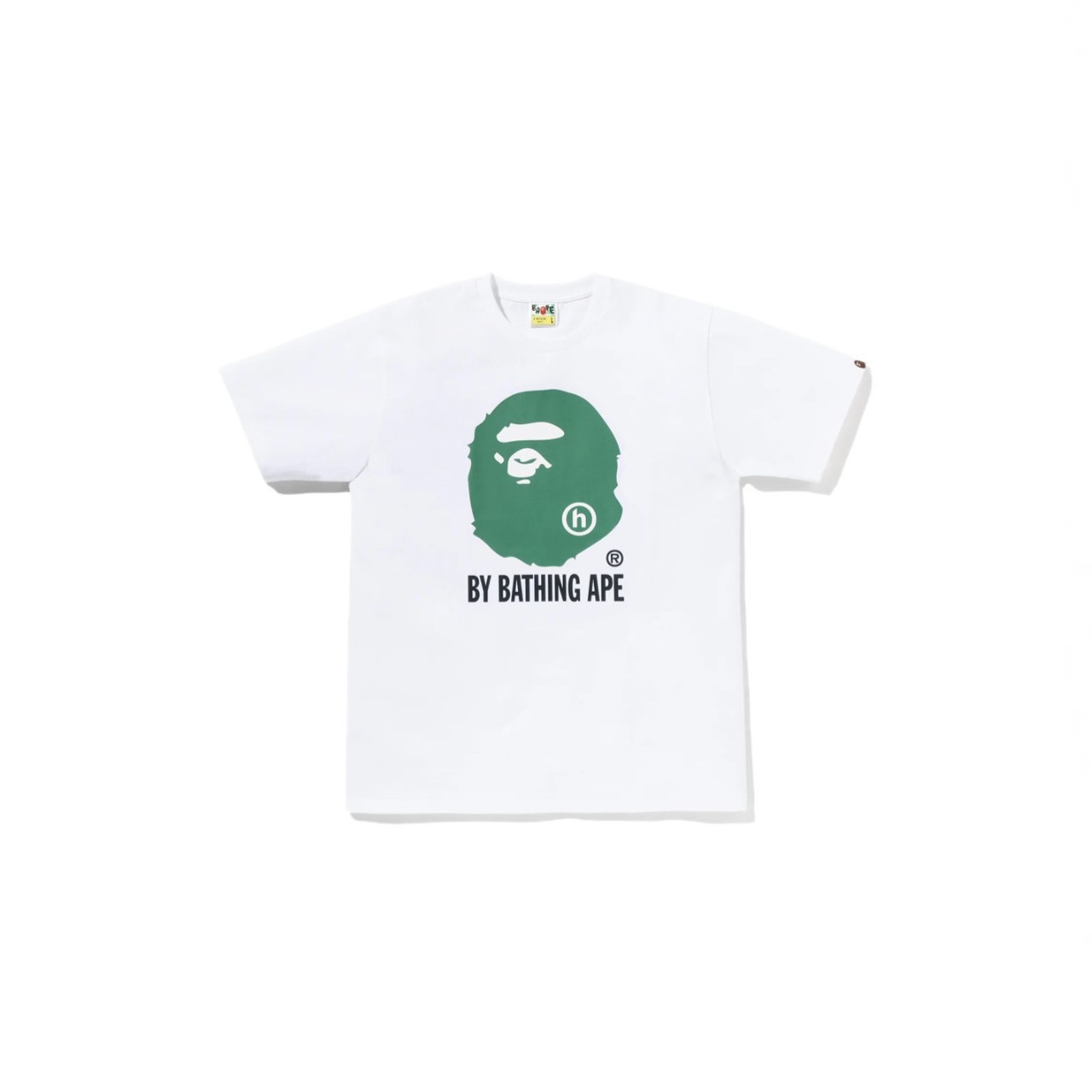 -(B3b01)-A BATHING APE BAPE X HIDDEN 聯名 猿人頭 膠印 短Ｔ黑色/白色-001TEM231901C