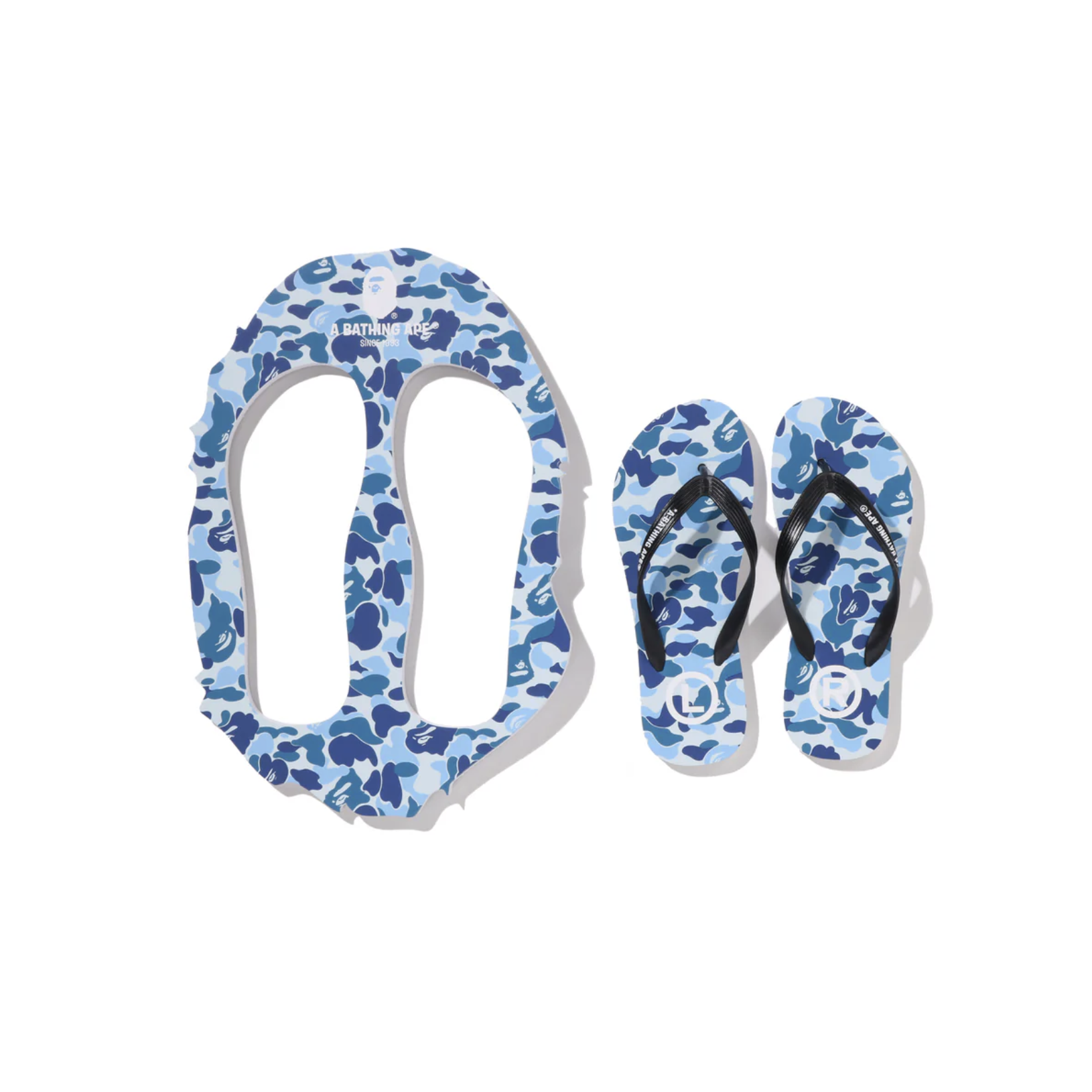 -(C4c)-A BATHING APE BAPE ABC CAMO BEACH SANDALS 迷彩 海灘拖 拖鞋 腳夾拖 藍迷彩/綠迷彩-1M30191001