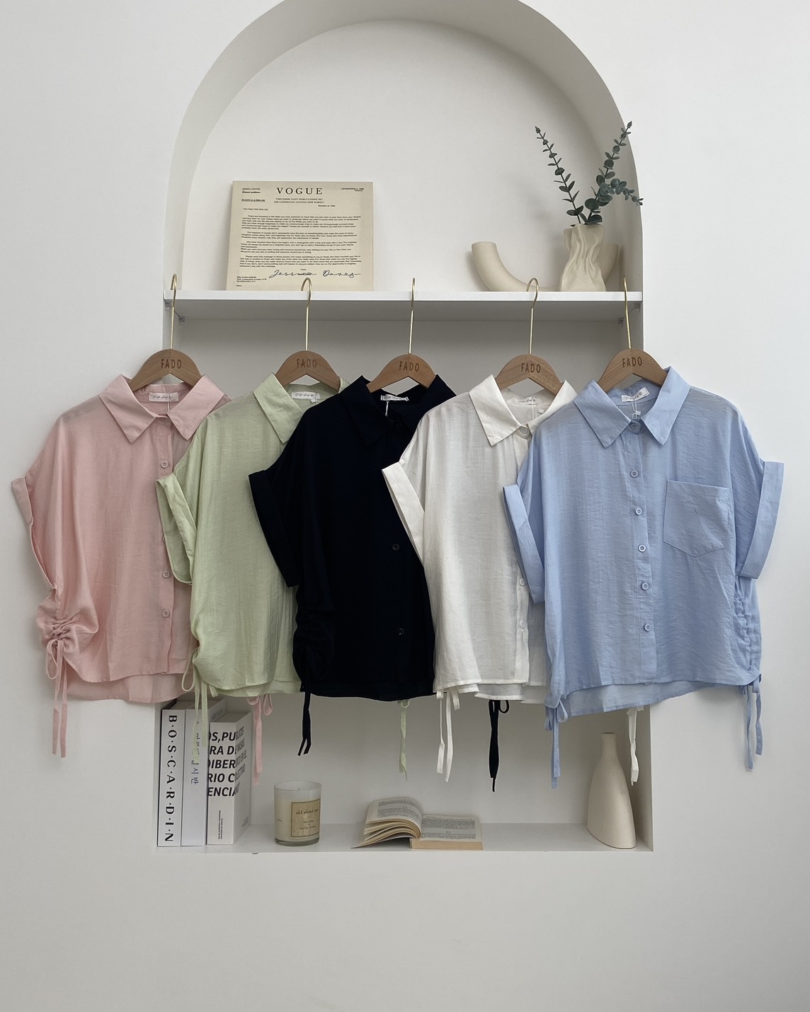 法朵Fado shop｜側綁帶捲袖短襯衫 3725008 五色