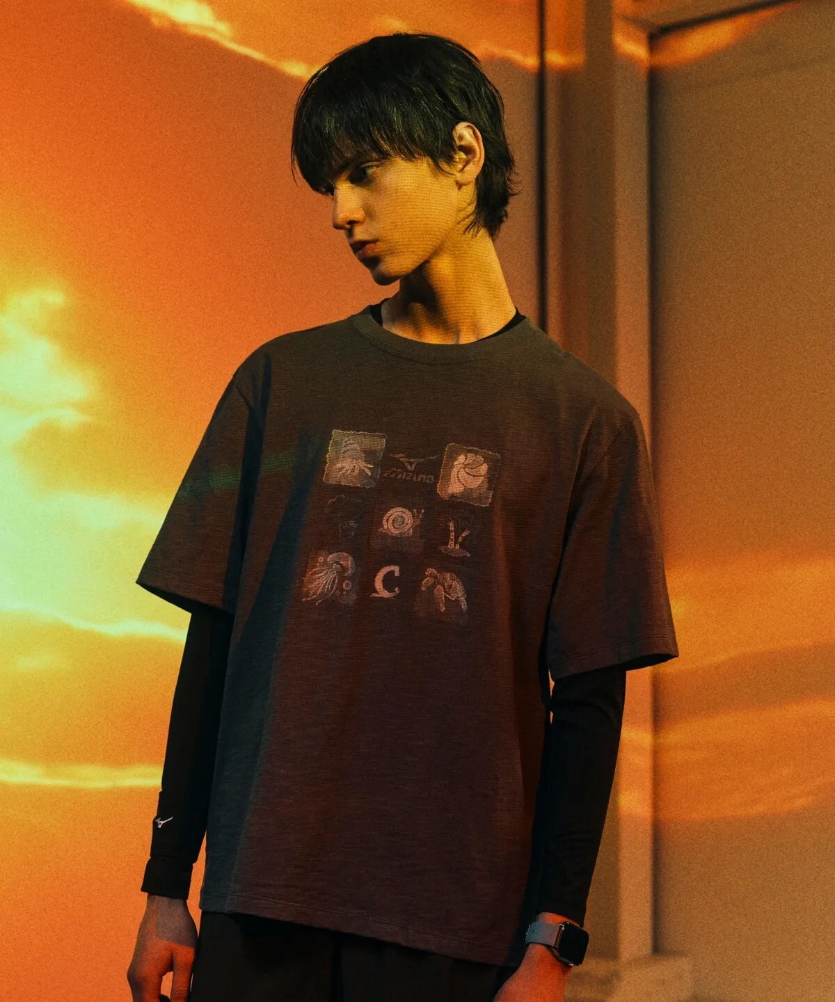 【OWN】Covernat X MIZUNO 短袖 上衣 2026 春夏 新品 聯名 棉質 圓領 自然 海洋 印花 男女通用 燕麥 炭灰
