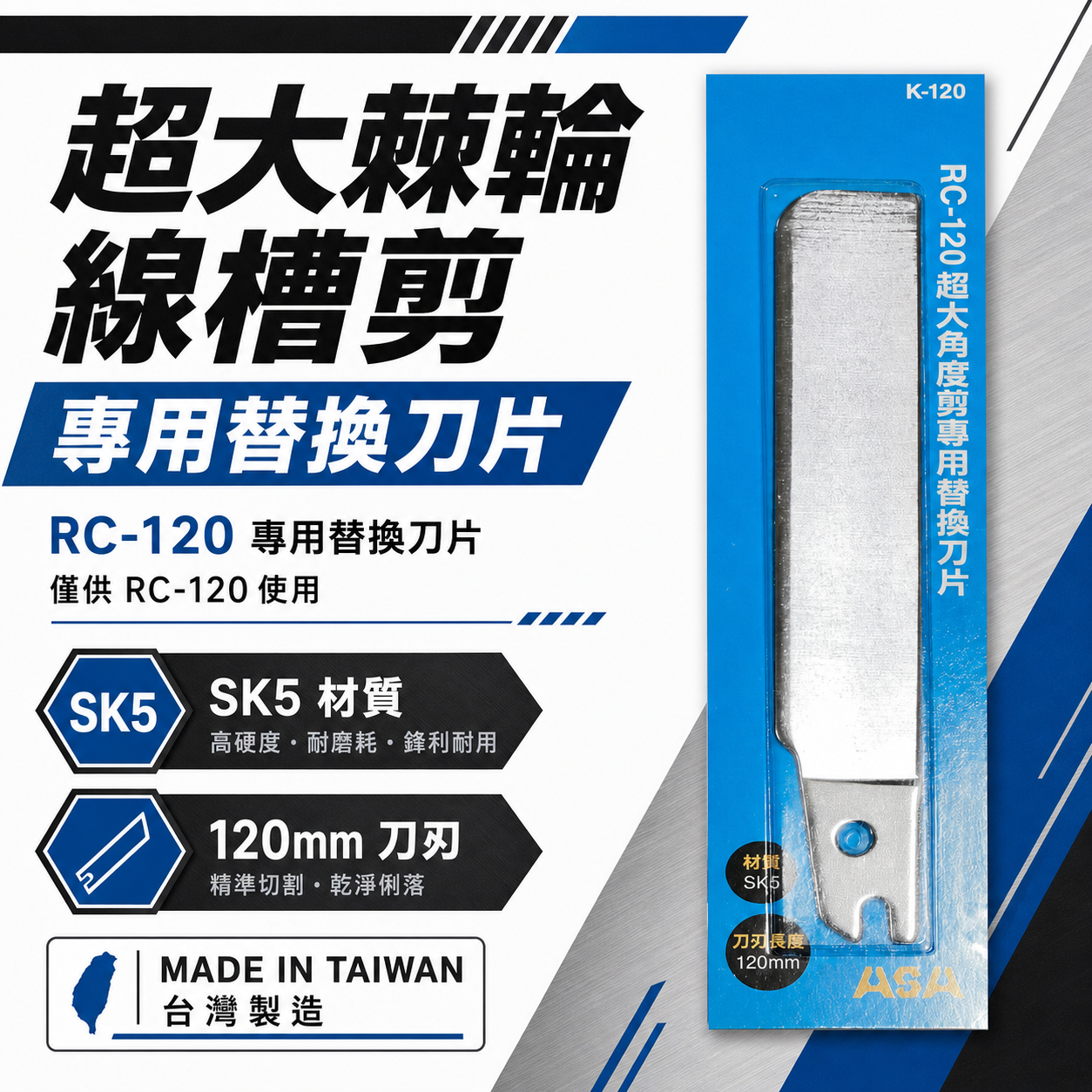 只有刀片1片｜RC-120超大棘輪角度剪 線槽剪專用替換刀片 僅供ASA RC-120使用替換刀刃｜台灣製