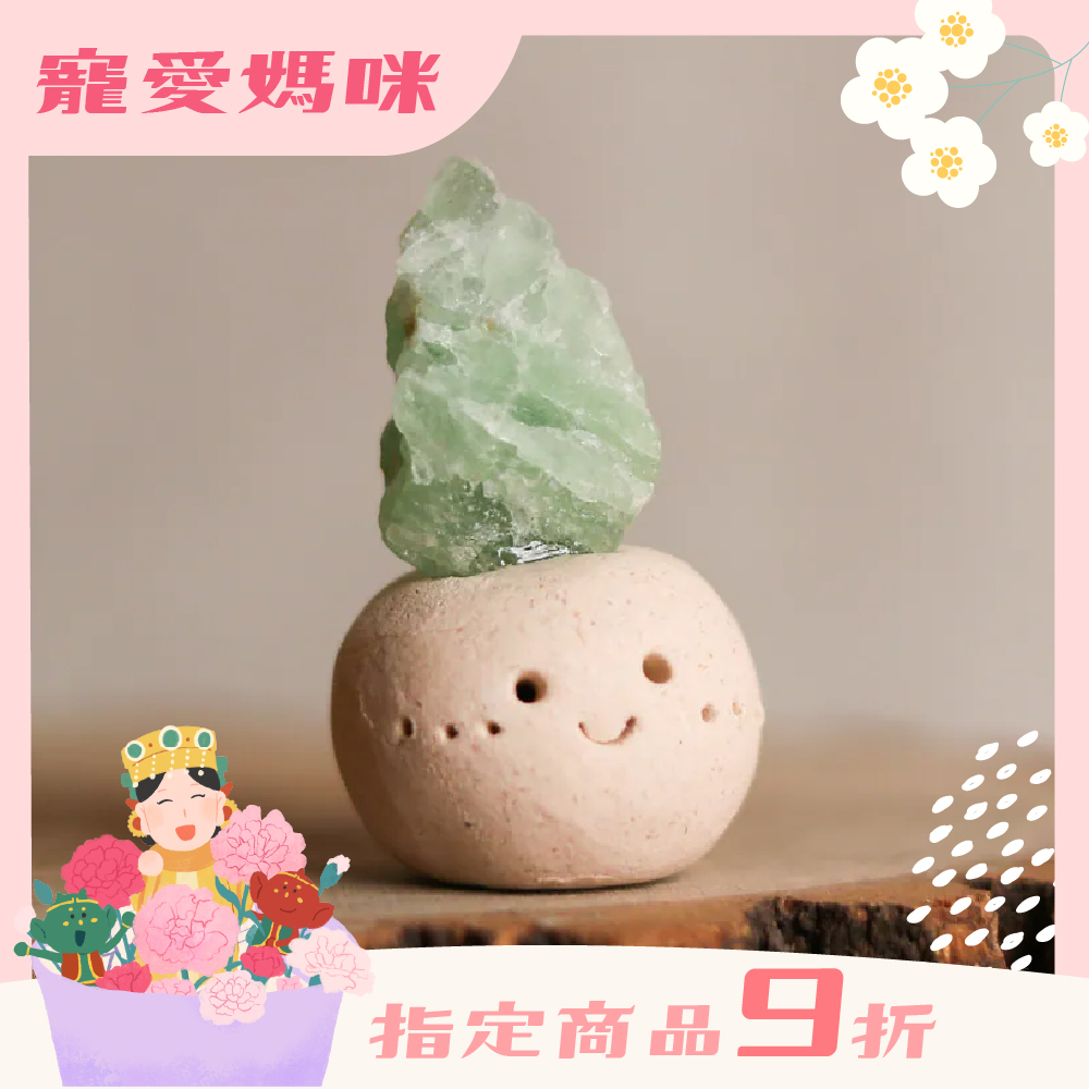 綠螢石平衡情緒礦石迷你擺件｜淨化氣場｜增強智慧｜茶桌擺件｜過爐加持【綵金殿】