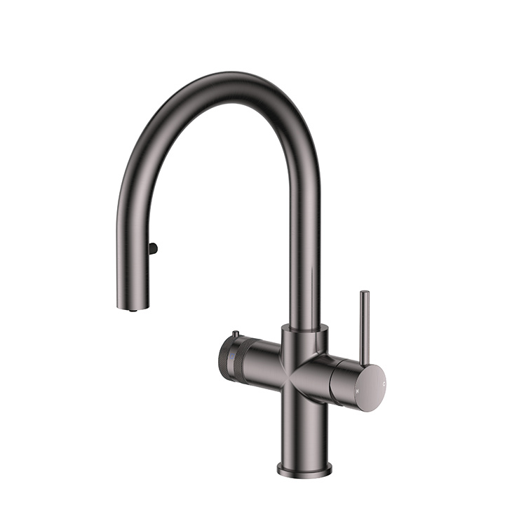 Vizio 4-in-1 Multifunction Sink Mixer (GunMetal)(VZ400121GM) with Vizio Hot Water Machine (VZ600101MB)
