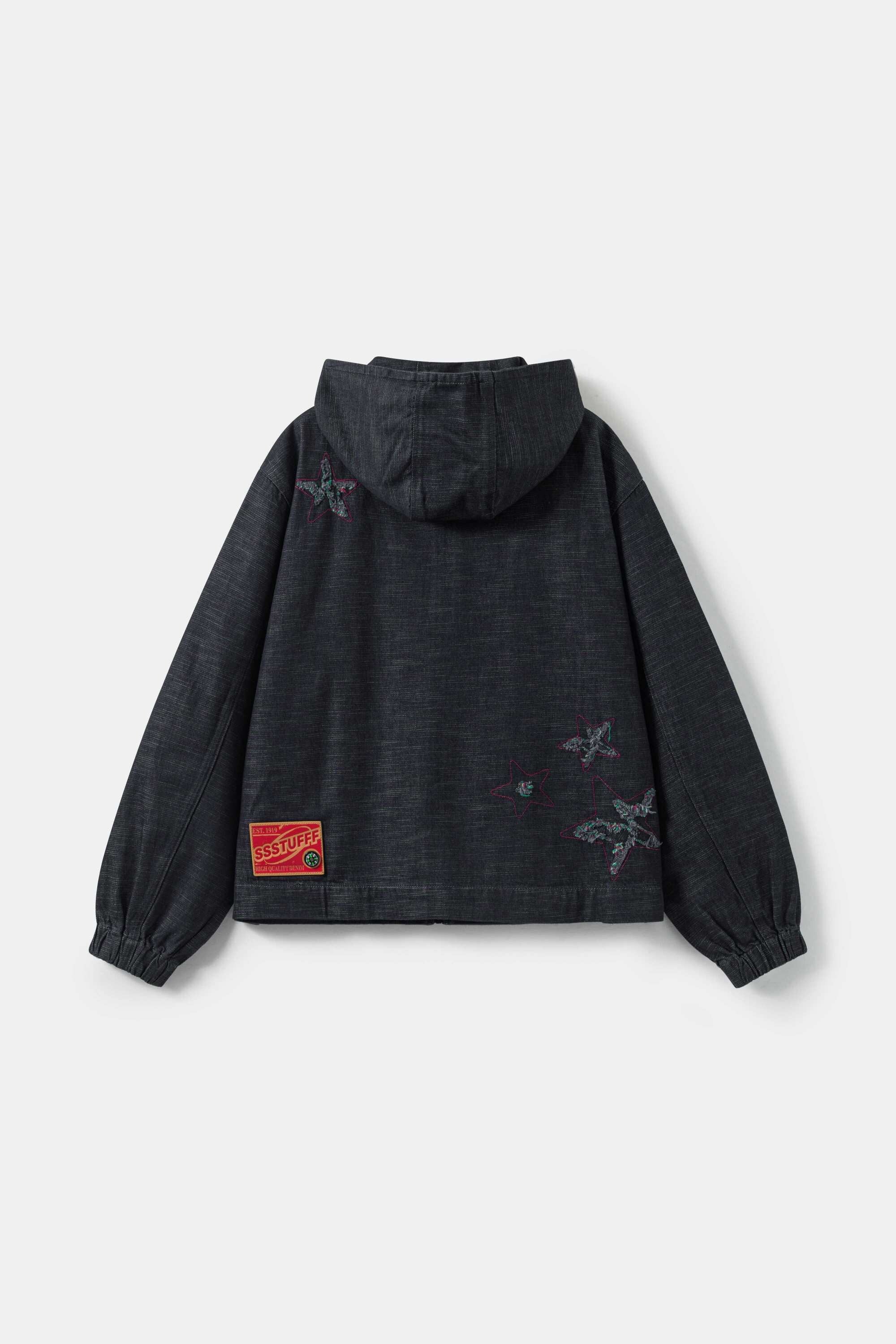 【Focus Store】現貨秒發 SSSTUFFF Starfff Embroidery Denim Zip Up Jacket ''blue'' 丹寧 外套