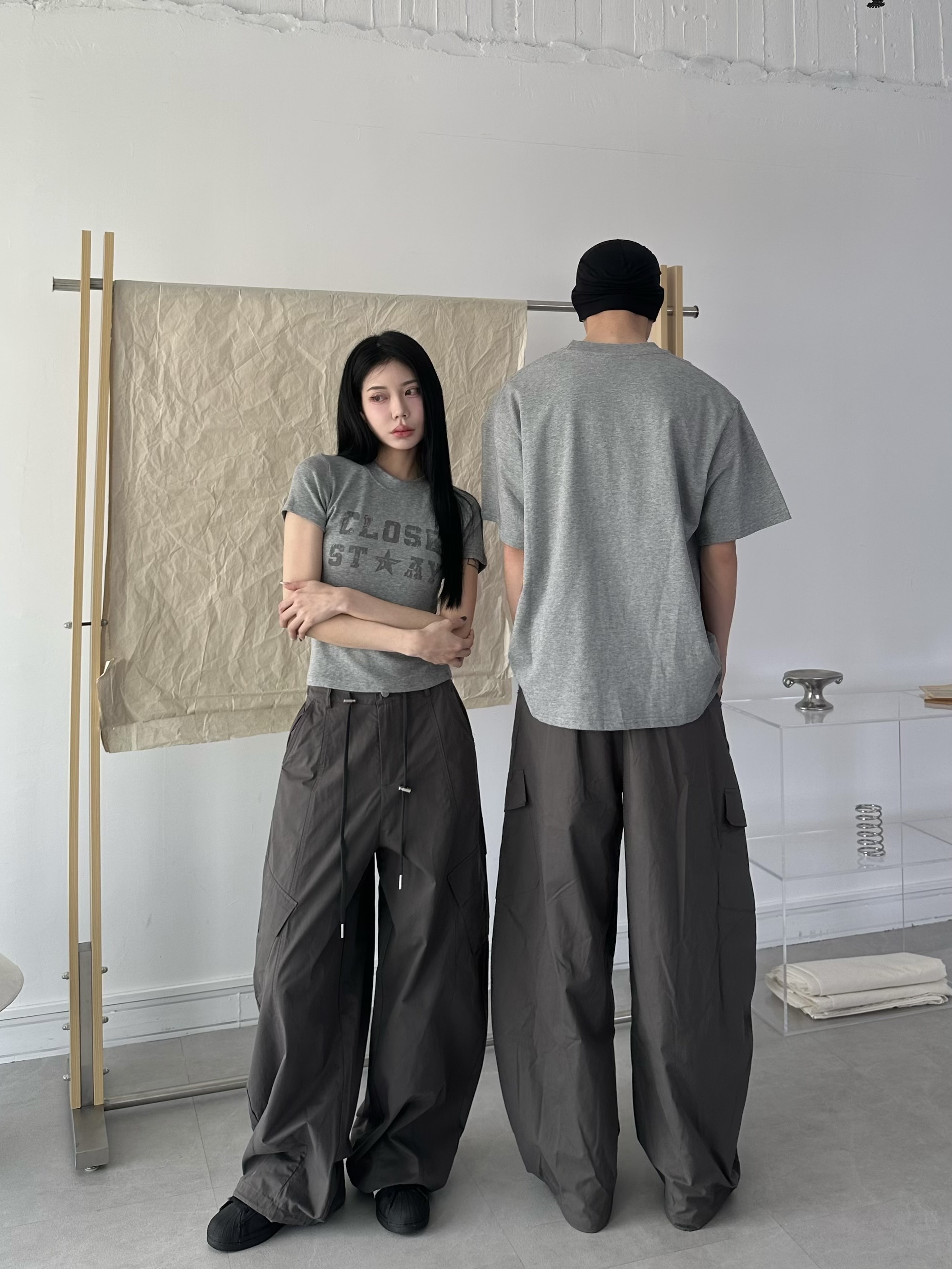 美式復古立體情侶工裝褲