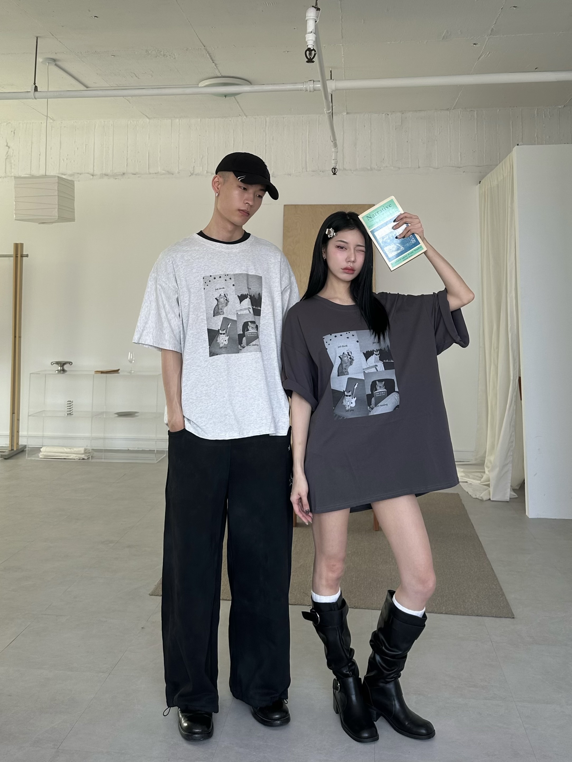 星星休閒貓貓tee