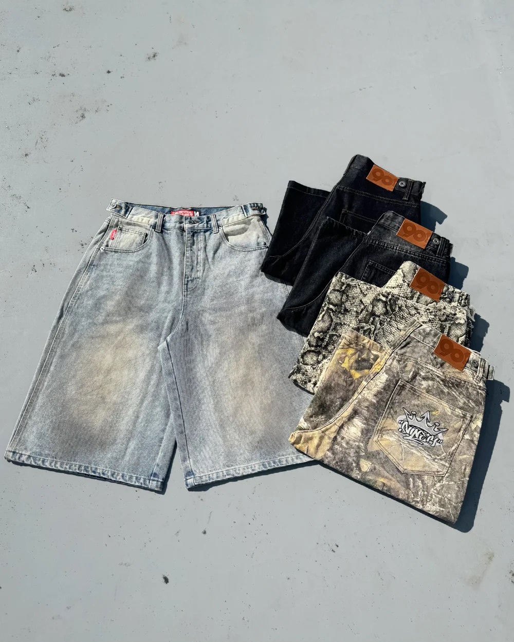 <日本限定>9090 King Logo Buggy Jorts 國王 水洗 七分褲 五色