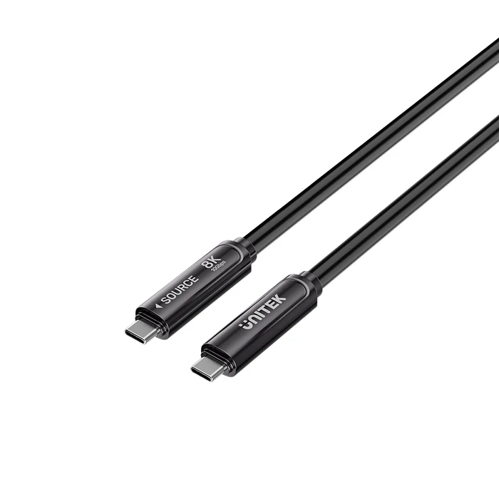 Unitek 8K 光纖全功能 USB‑C 傳輸線 10米｜10Gbps・60W PD