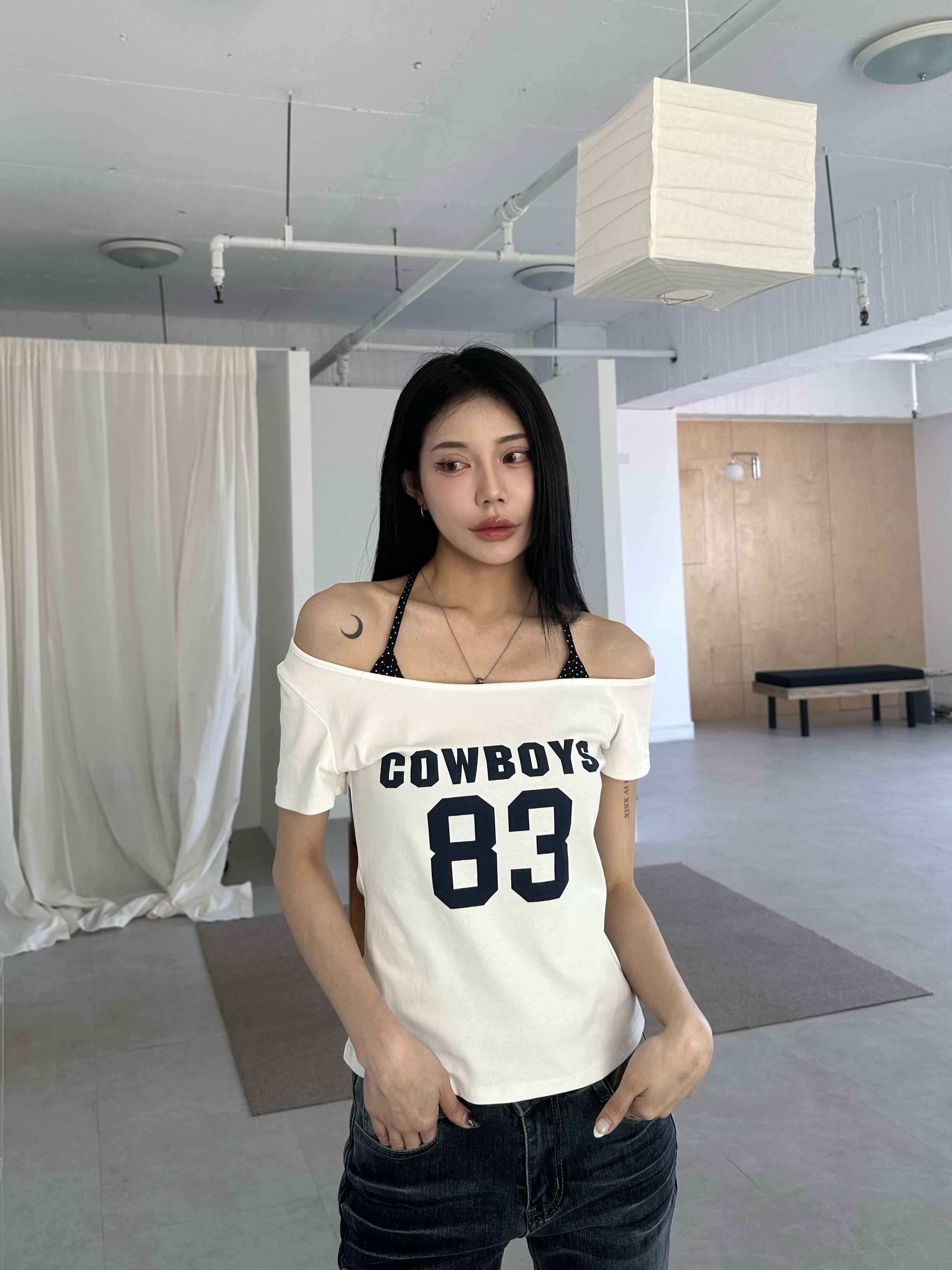 美式假兩件短袖上衣