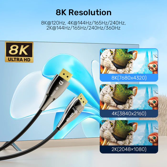Unitek 8K 光纖 DisplayPort 2.1 連接線 30米 -C1631ABK01-30M