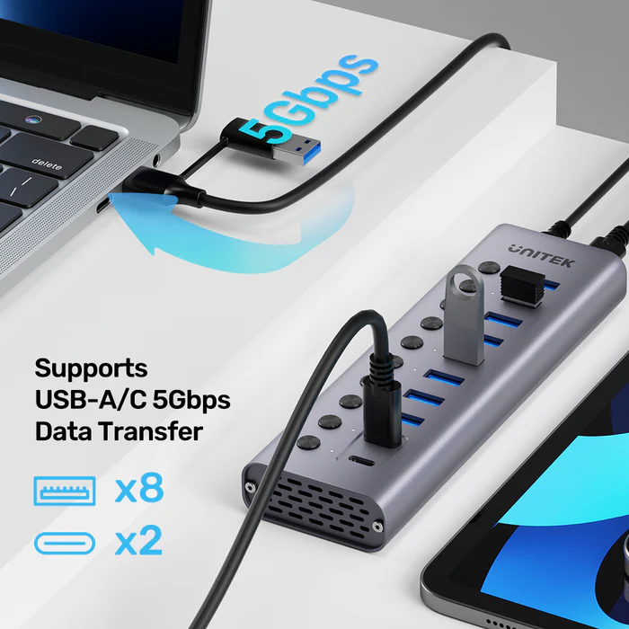 Unitek 10合1 獨立開關多端口集線器 -H1315B01-UK
