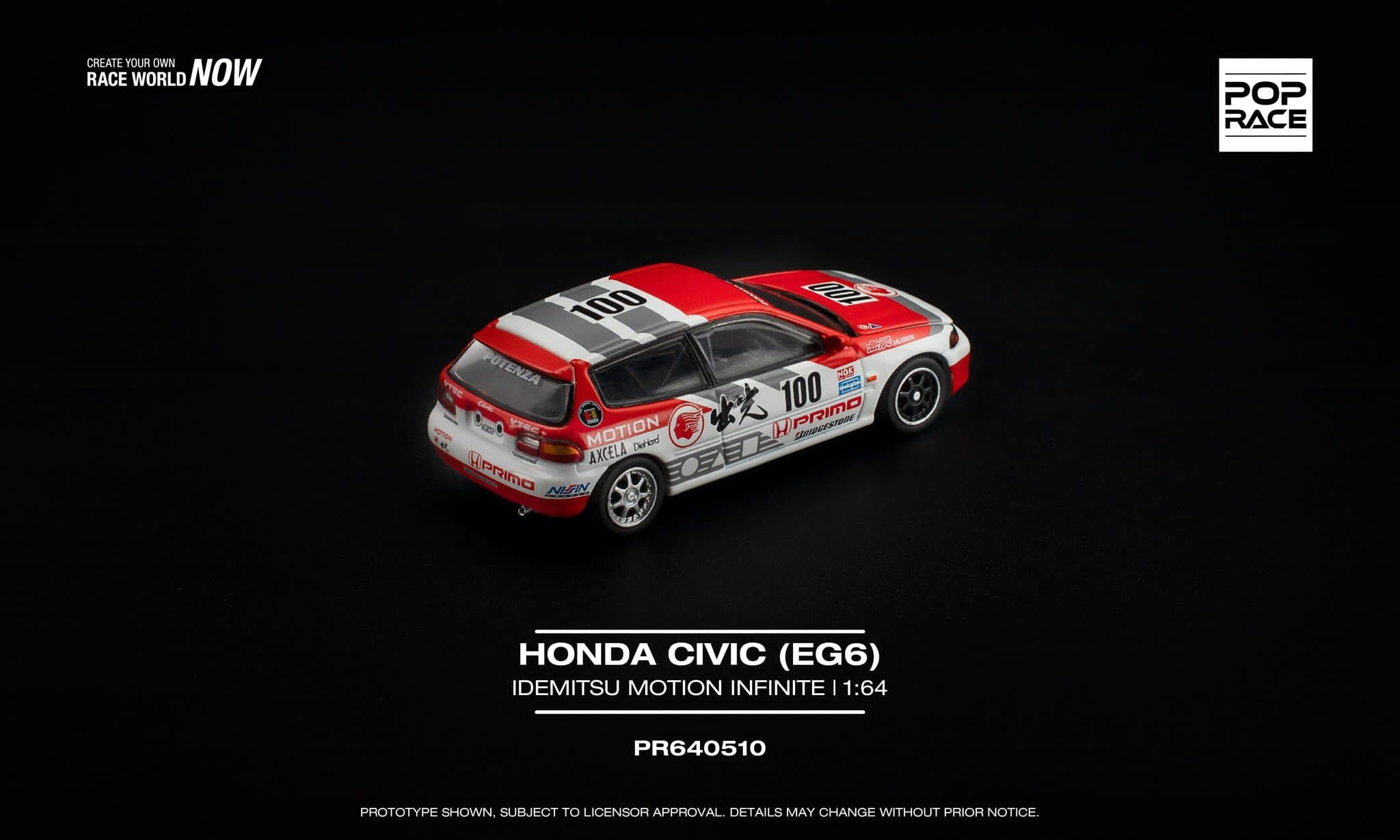預訂:1/64 Pop Race Honda Civic (EG6) Idemitsu Motion Infinite (PR640510 )