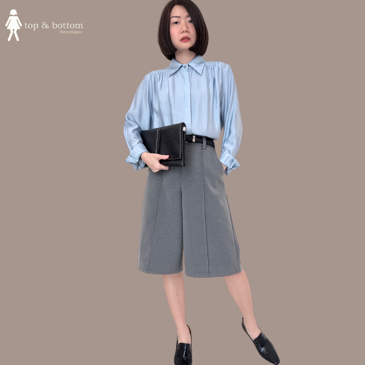 LONG SLEEVE SILKY COTTON BUTTON SHIRT