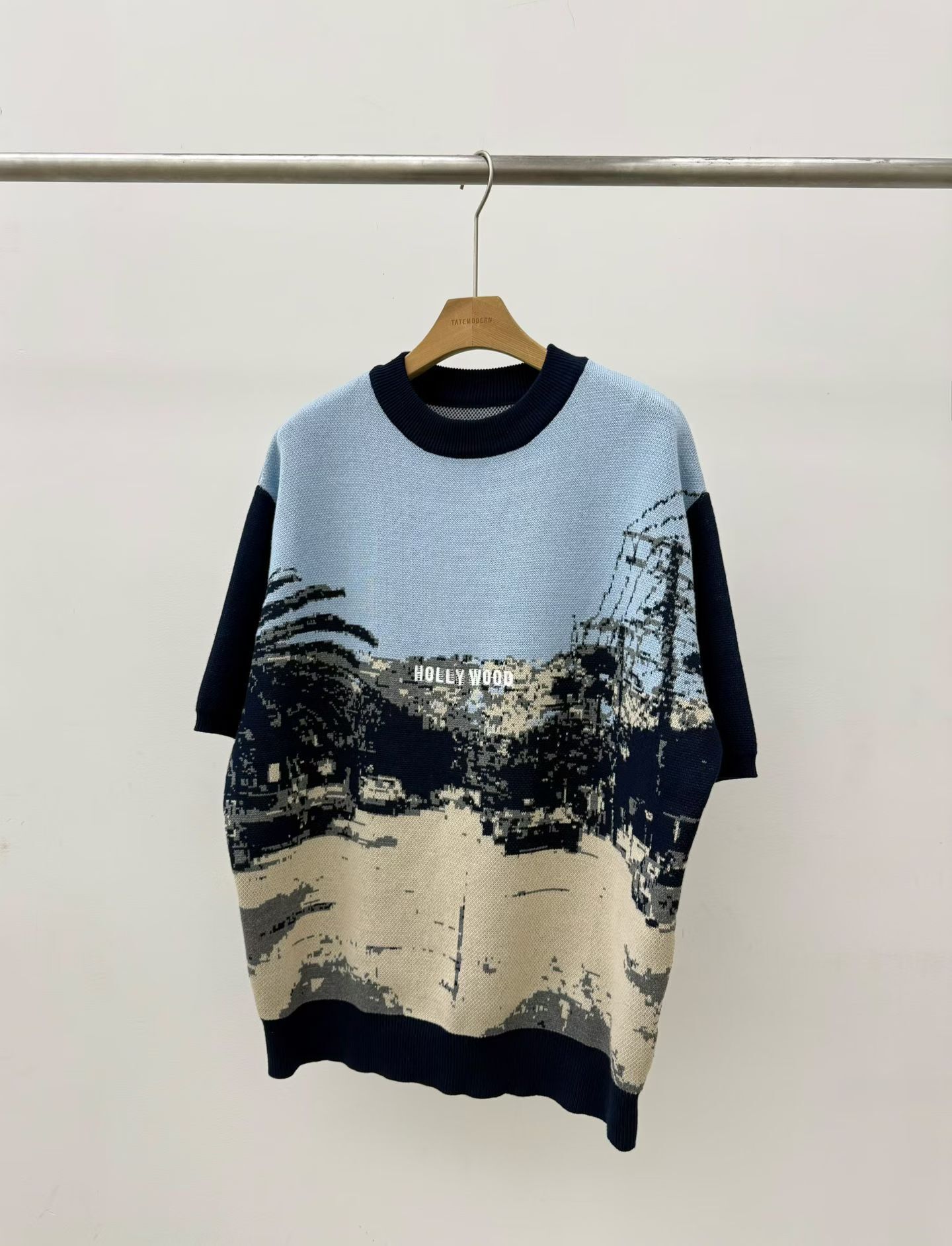 風景圖案針織短袖Tee TAT-009T