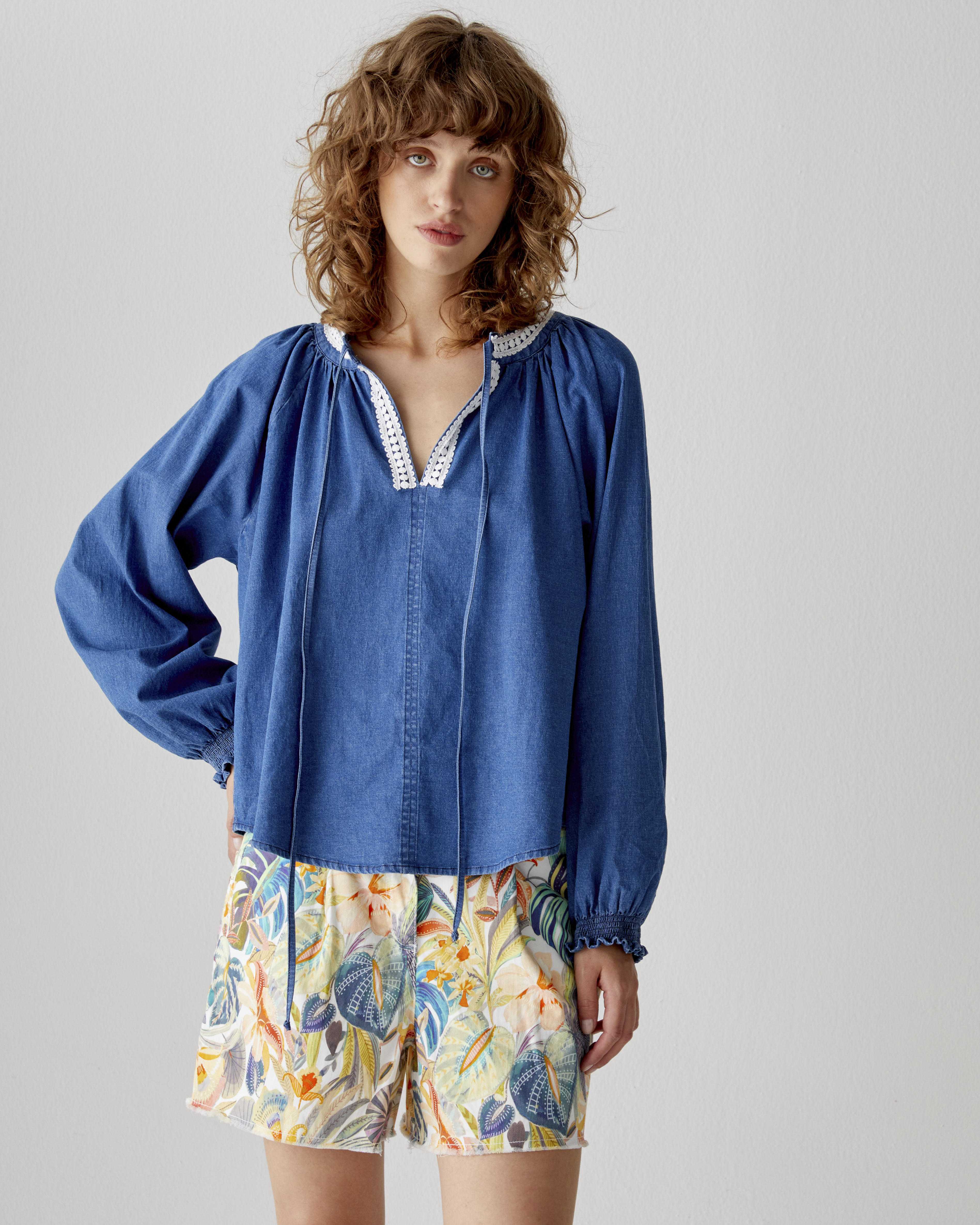 1SJ0503-012 [SHAFT JEANS] Blusa Mousse Denim #BP1D4AD4561 (EU)