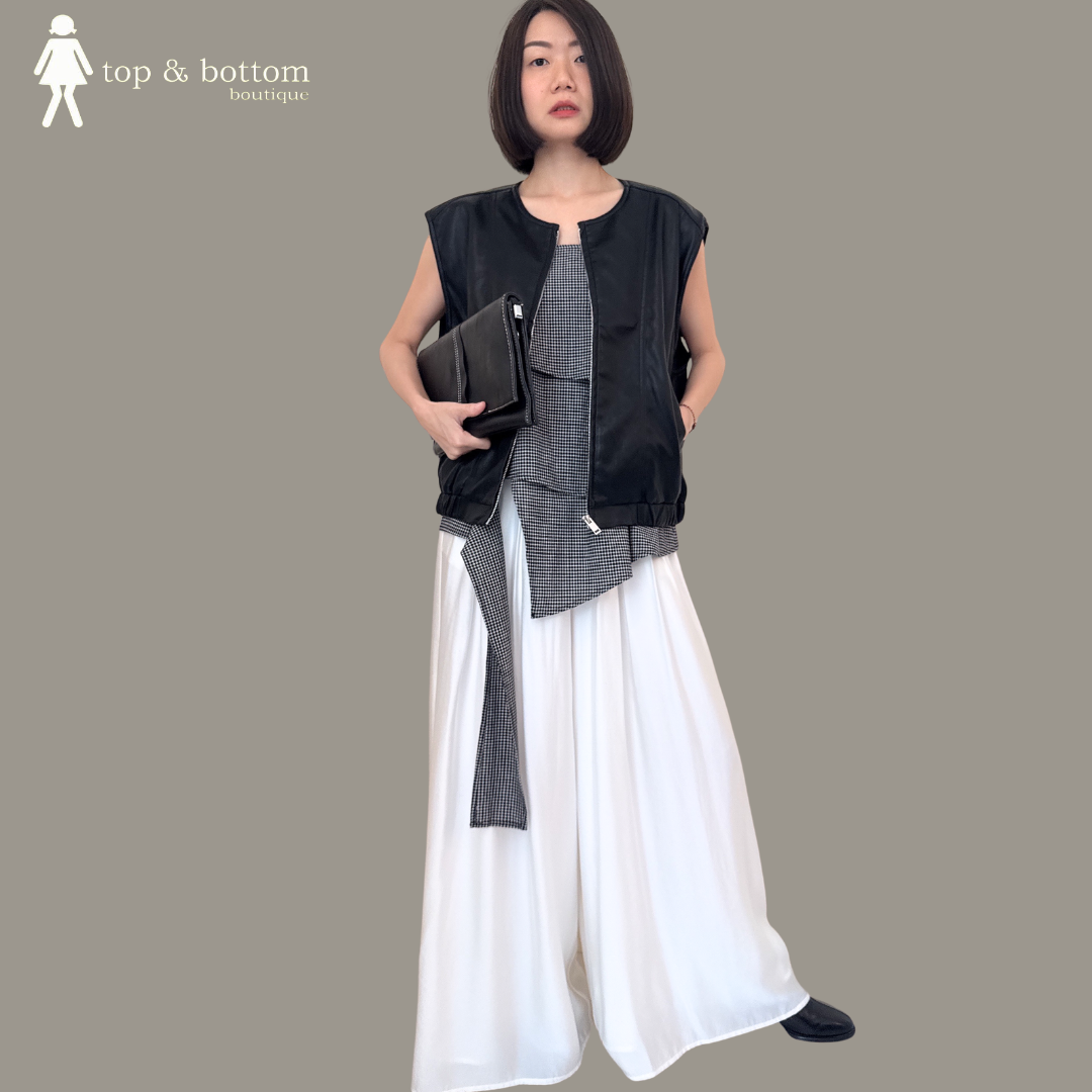 MATTE PU LEATHER ZIPPED VEST