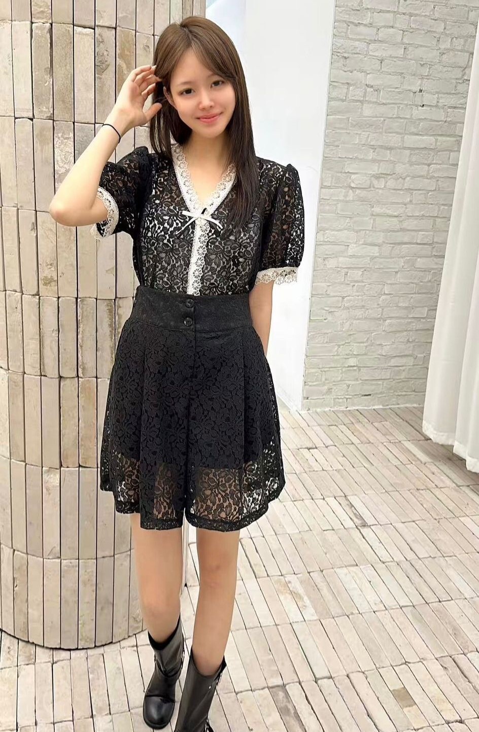 Y170   高腰LACE褲 腰27-39 HIP51 長19 $489 [一口價]