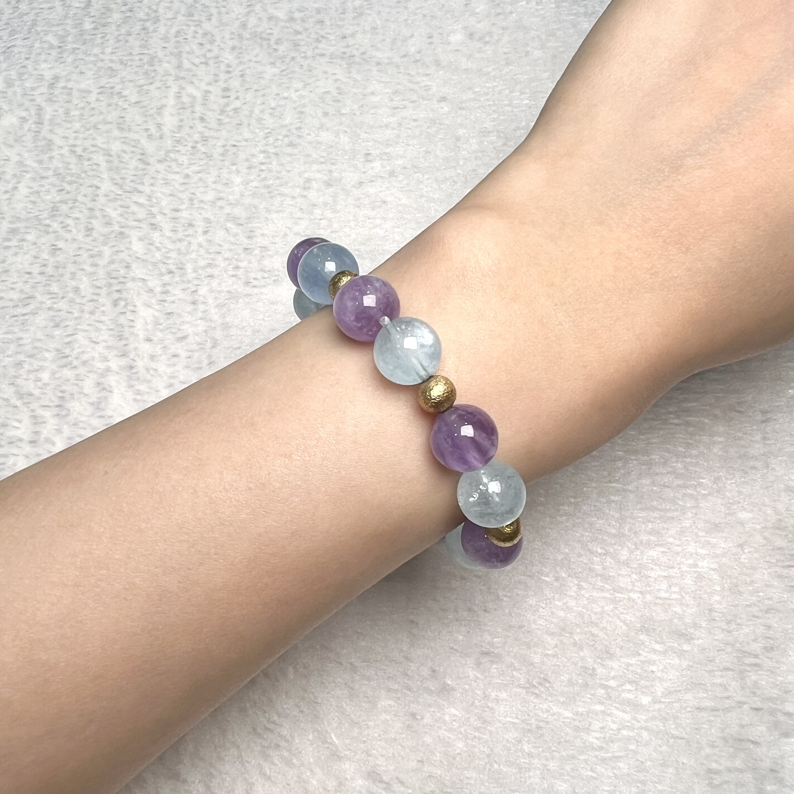 紫水晶 & 海藍寶 10mm #D011