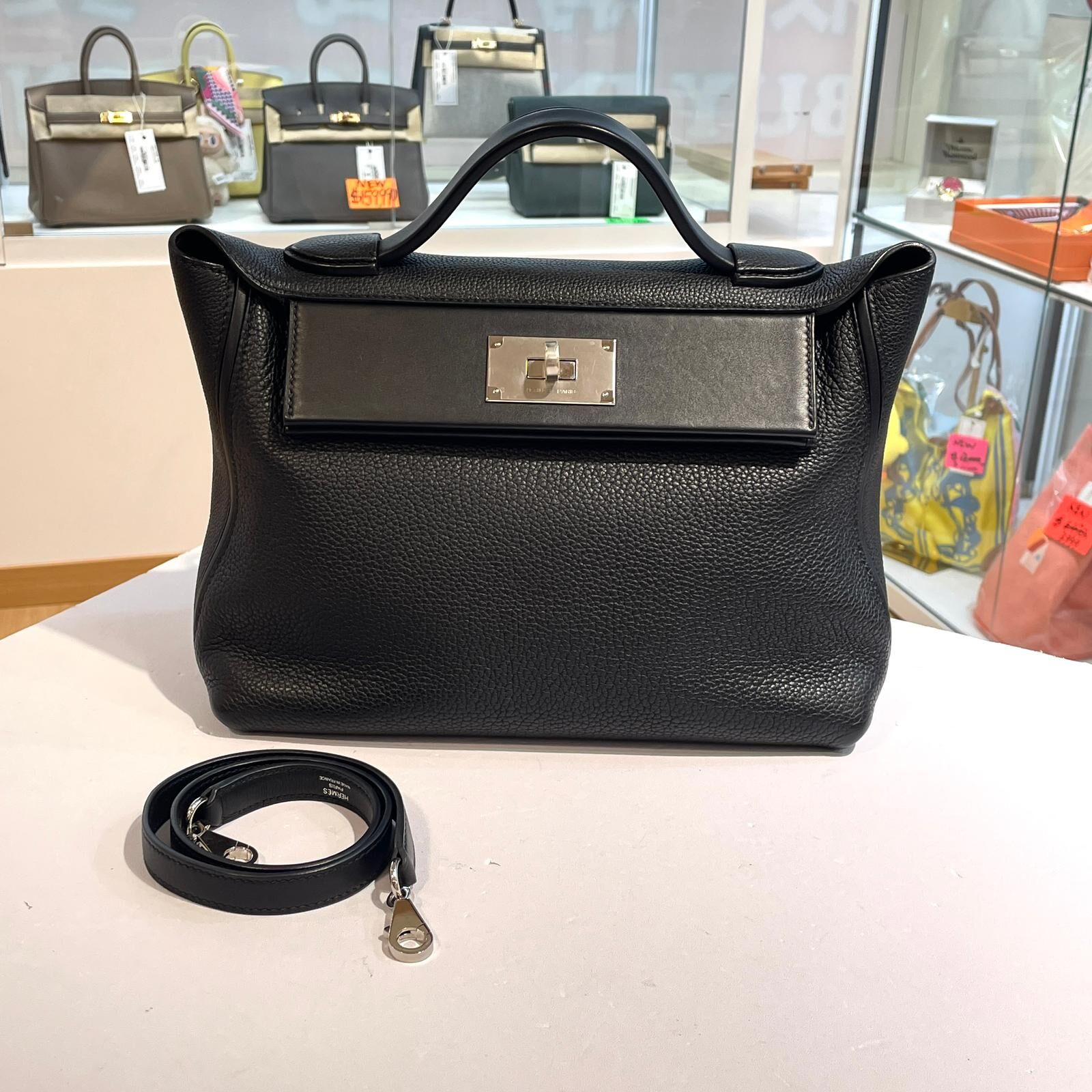 98%NEW二手HERMES 2424 29  MAETGSS  PHW  Z STAMP 黑色銀扣 TOGO皮 #香榭站正品
