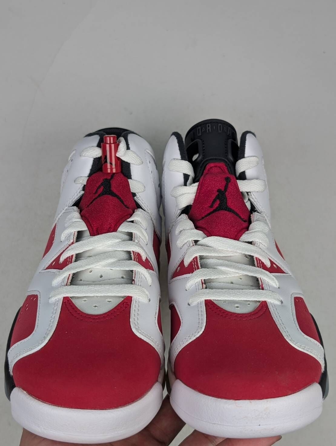 微瑕疵-左右腳中底鞋底泛黃 384665-106 5Y Jordan 6 Retro Carmine 2021 (GS)
