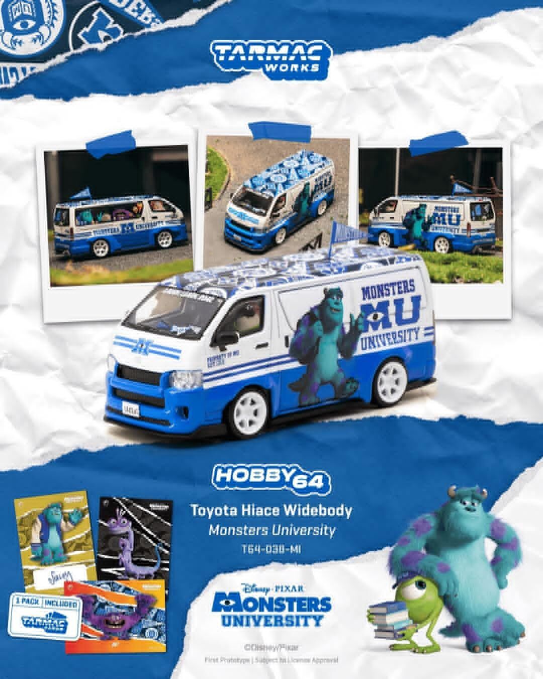 預訂:1/64 Tarmac Toyota Hiace Widebody Monsters University (T64-038-MI )