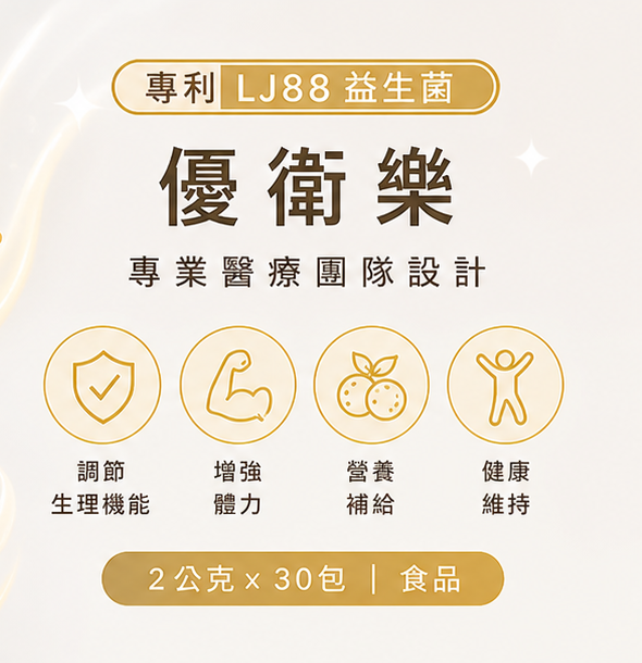 【照片僅為示意圖，本商品外觀以實際出貨為準】 專利LJ88 益生菌 專業醫療團隊設計