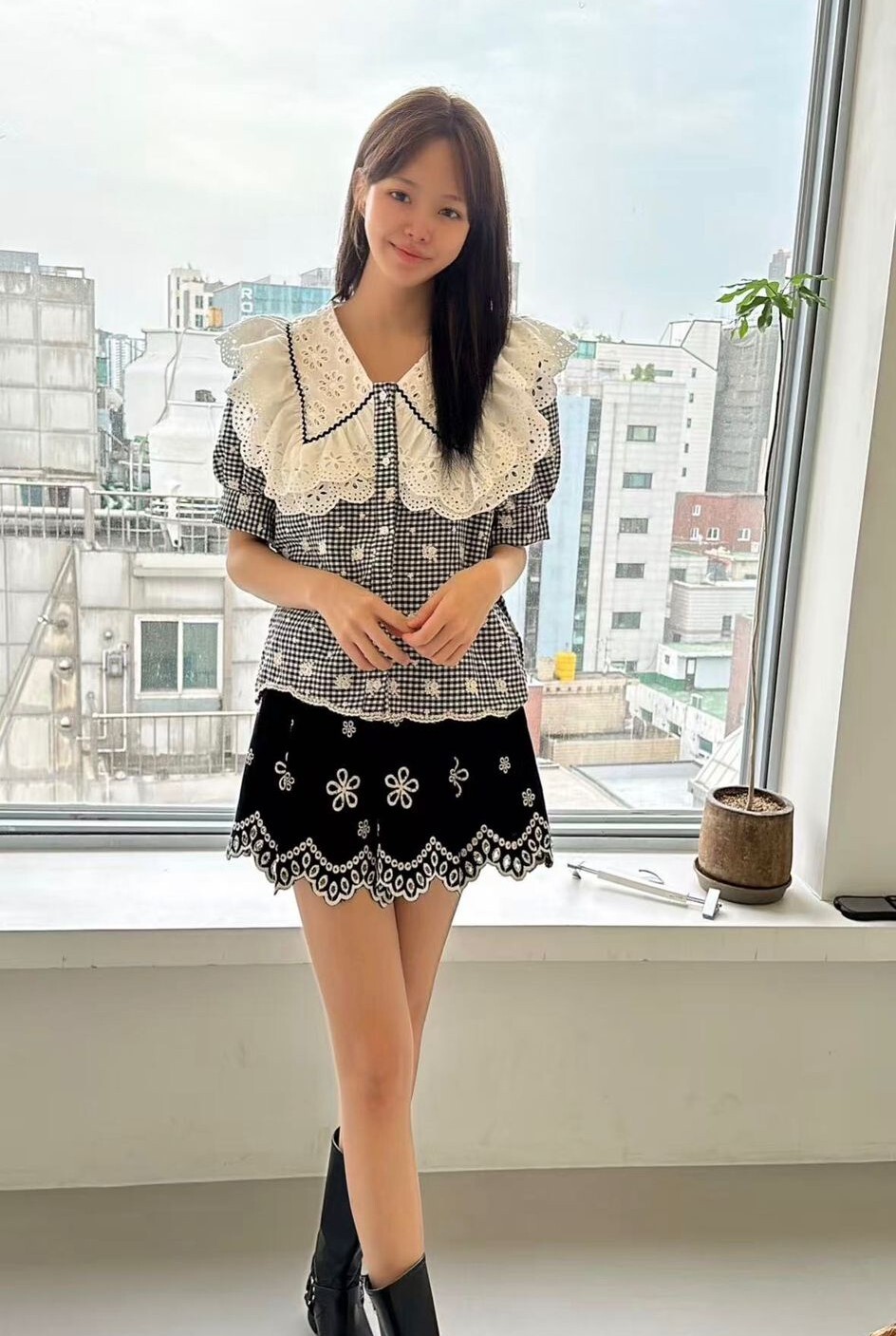 Y158   格仔刺繡  胸42 長21.5 $559 [一口價]