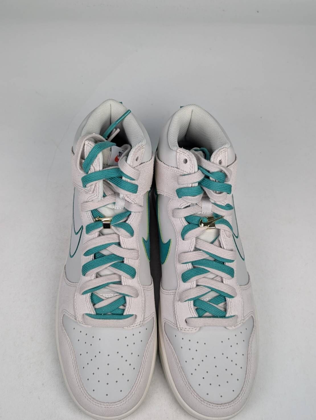 微瑕疵-左右腳內外側號跟髒汙 DH0960-001 M12.5 Nike Dunk High SE Light " Bone " 白綠男鞋