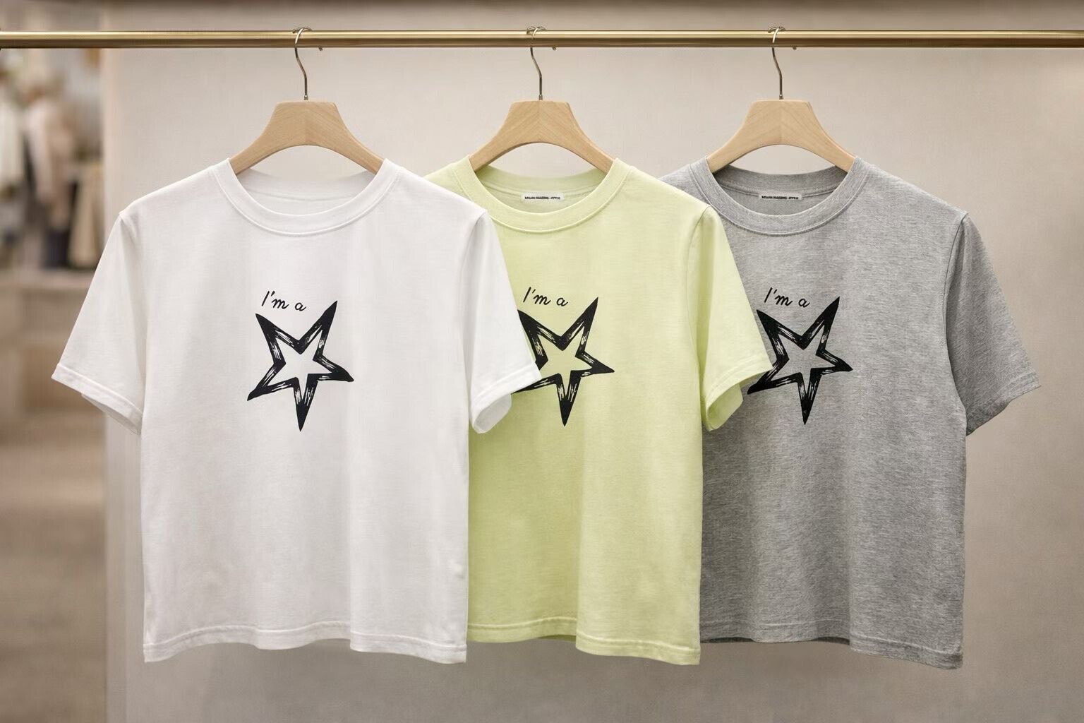 Nylon五角星短袖棉T