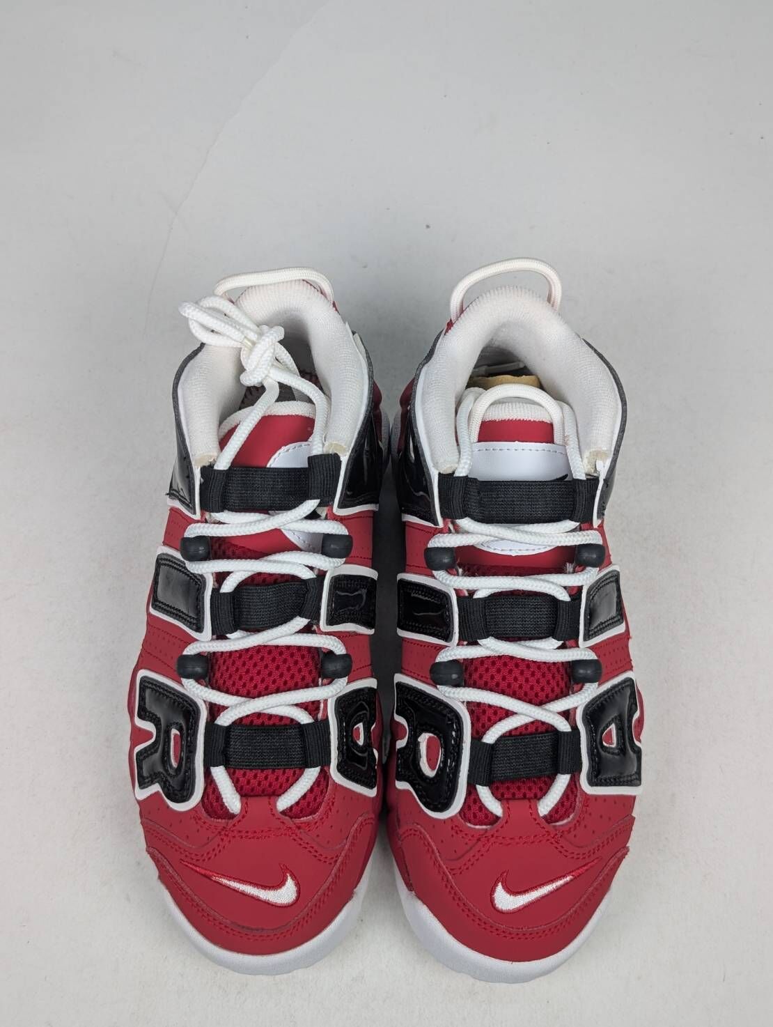 微瑕疵-右腳外側泛黃 415082-600 4.5Y Nike Air More Uptempo GS 紅黑 大AIR 大童