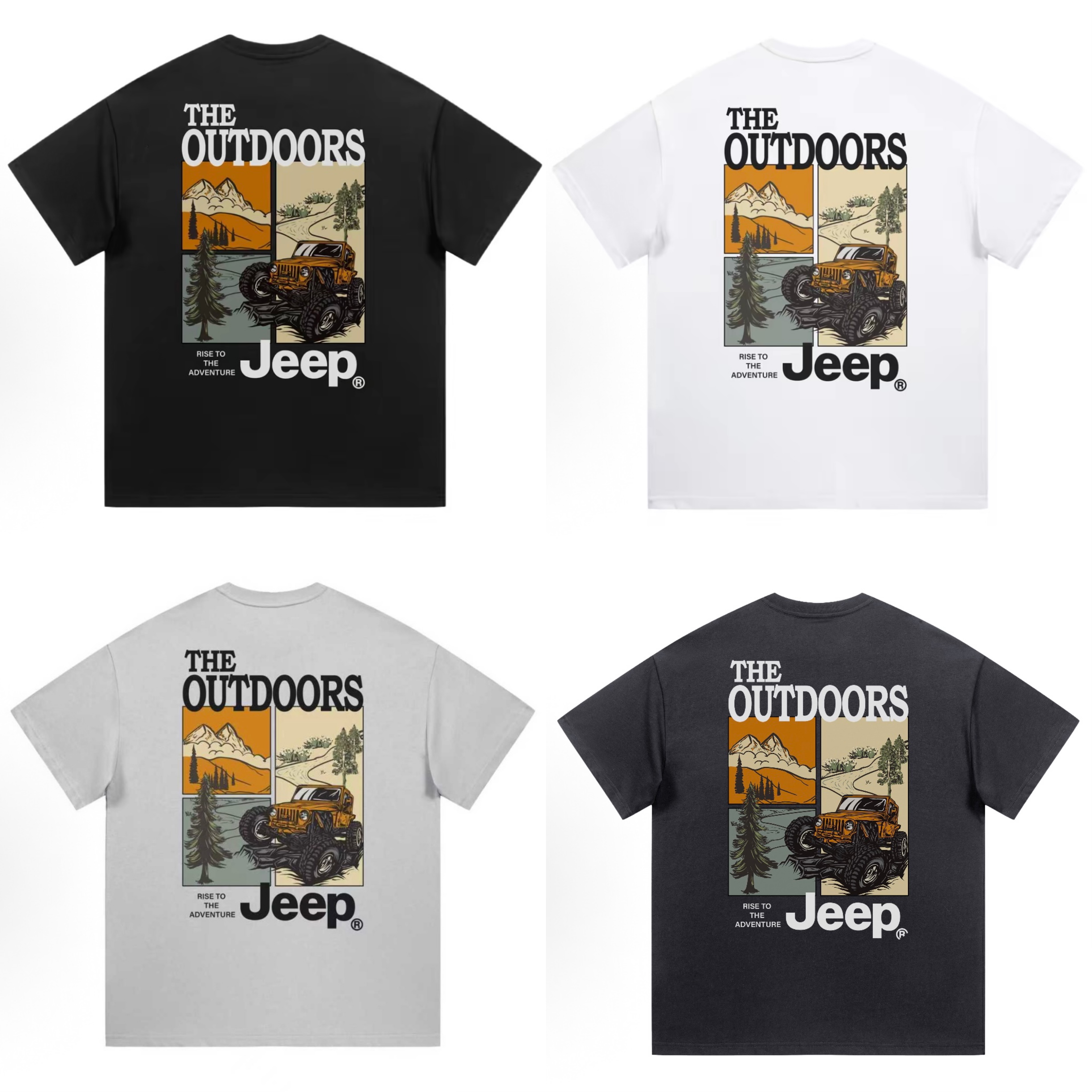 預購 Jeep 「卡通吉普車」落肩 純棉 短T