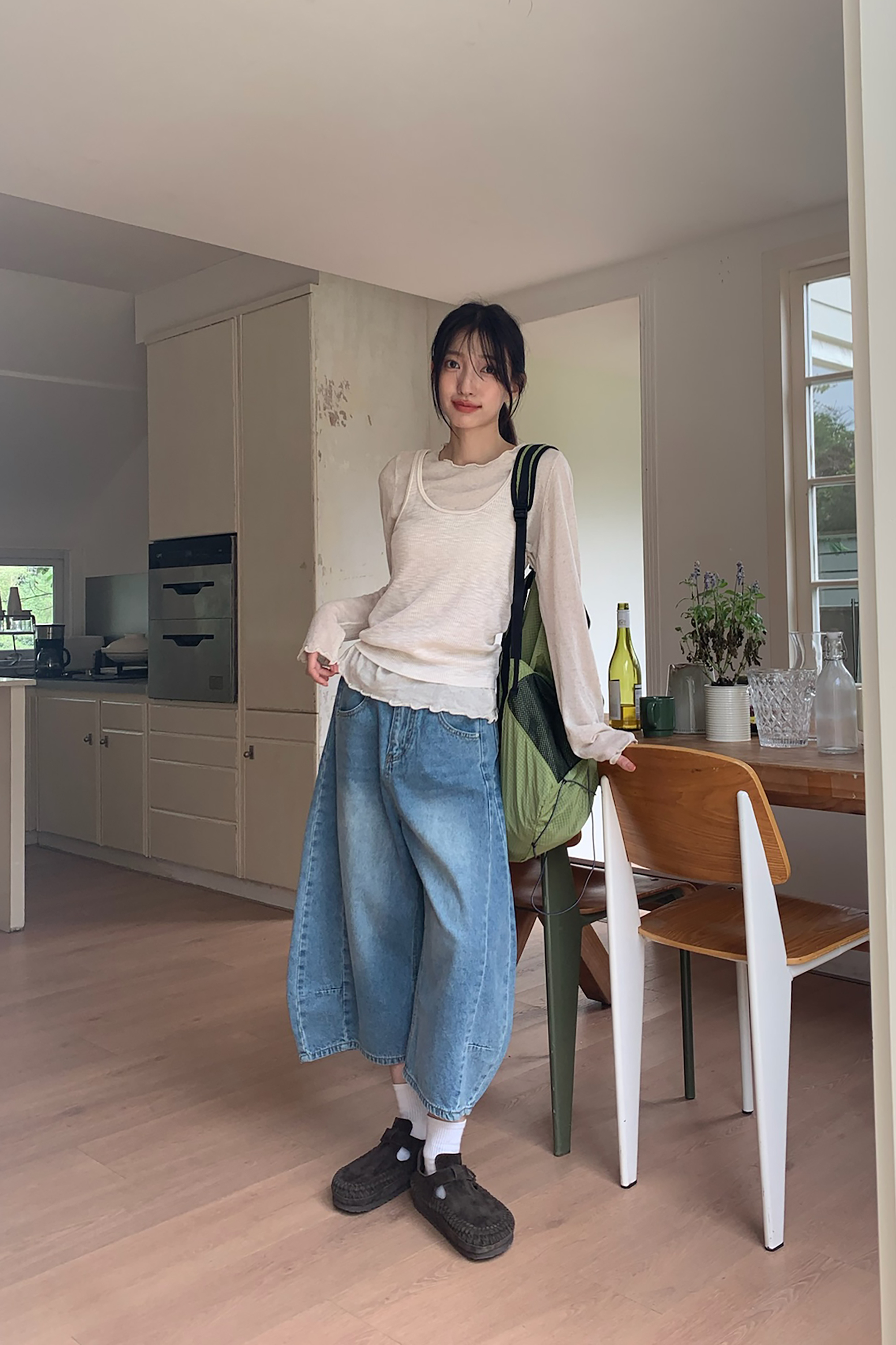 April｜經典刷色牛仔八分褲 2色