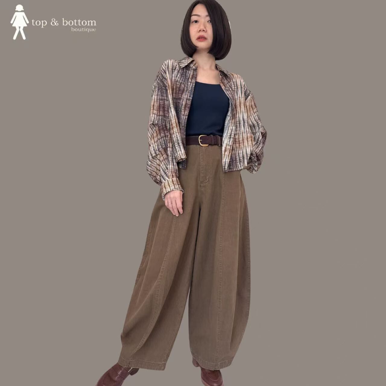 VINTAGE COTTON DENIM HAREM LONG PANT