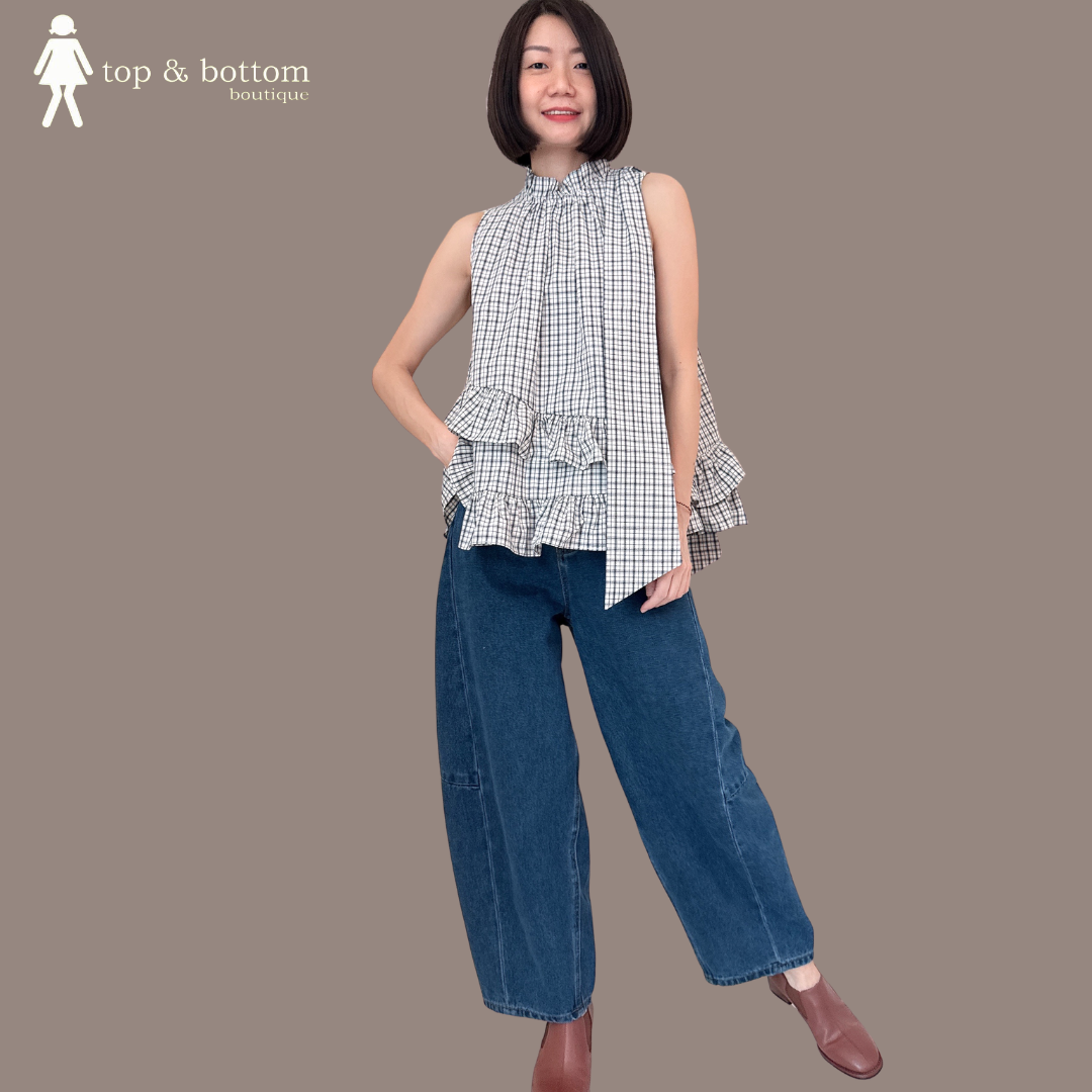 DENIM BALLOON CUT LONG JEANS