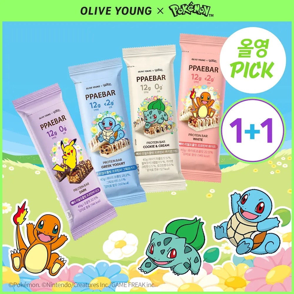 《Olive young連線》PPAEBAR x pokemon Protein Bar 40g 1+1