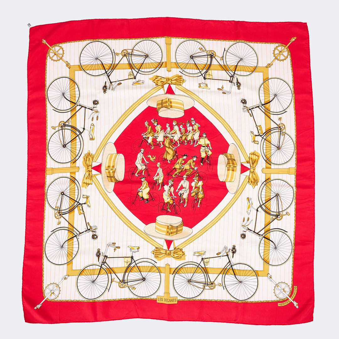HERMÈS愛馬仕. “Les Bécanes” 自行車. 絲巾. design by Hugo Grygkar