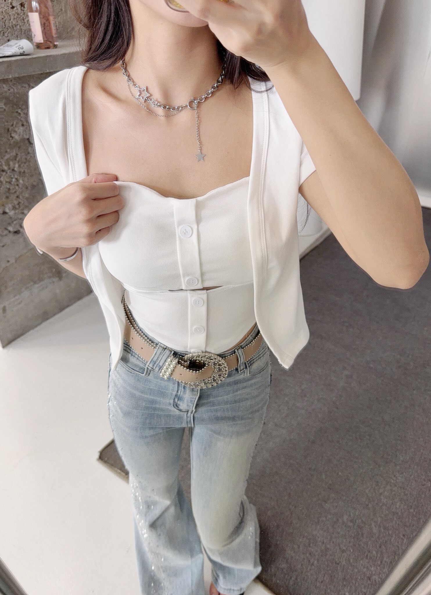 辣妹抹胸背心小外套兩件式❣️
