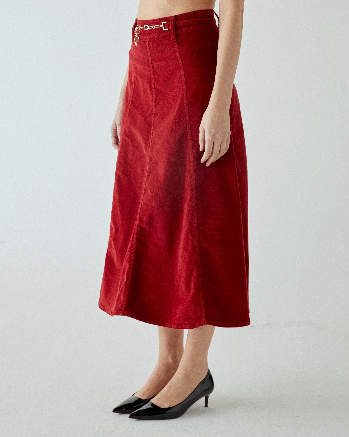 1SJ0503-060 [SHAFT JEANS] Gonna Brick+Cinturina 深紅色 #CI1DATA9600 (EU)