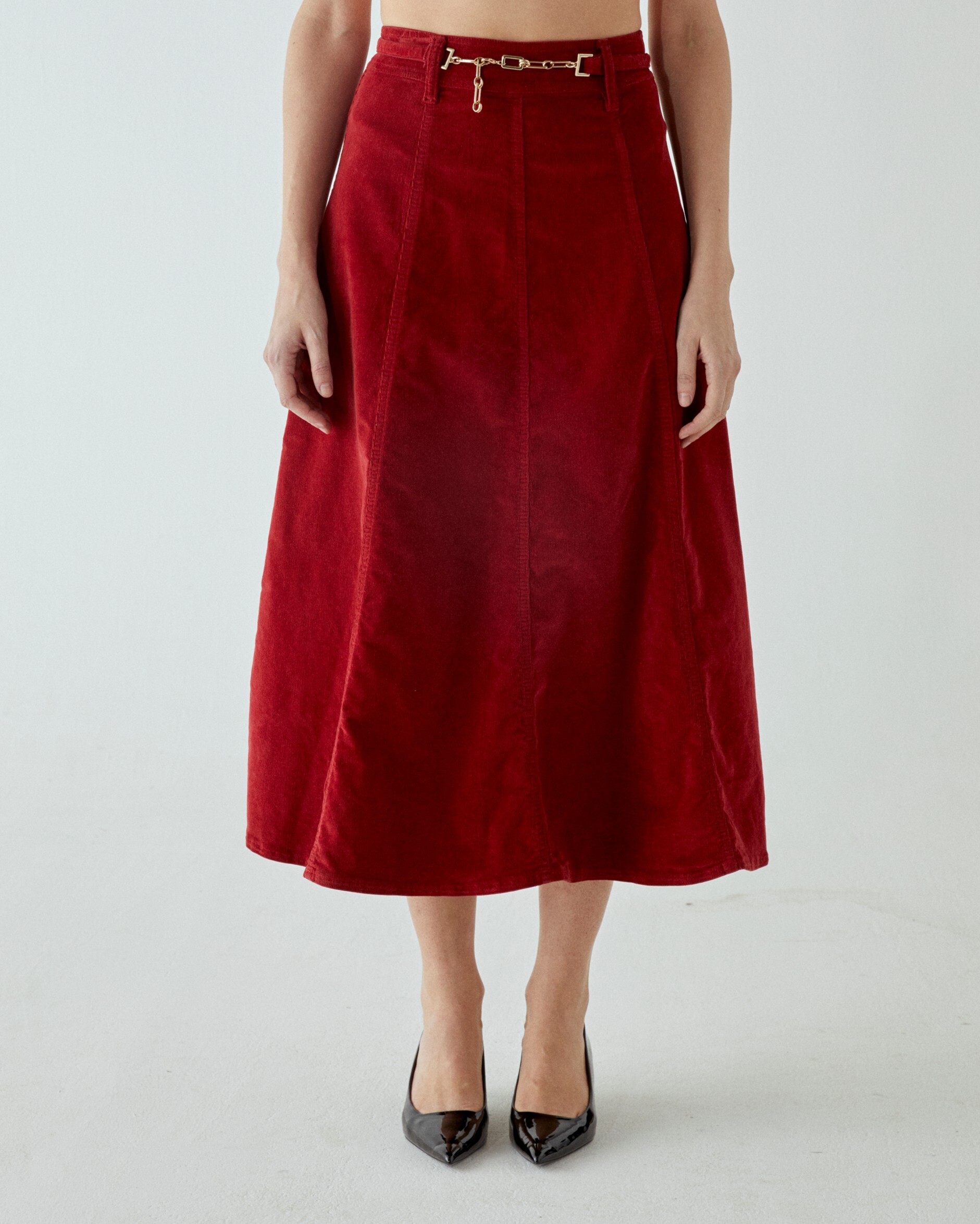 1SJ0503-060 [SHAFT JEANS] Gonna Brick+Cinturina 深紅色 #CI1DATA9600 (EU)