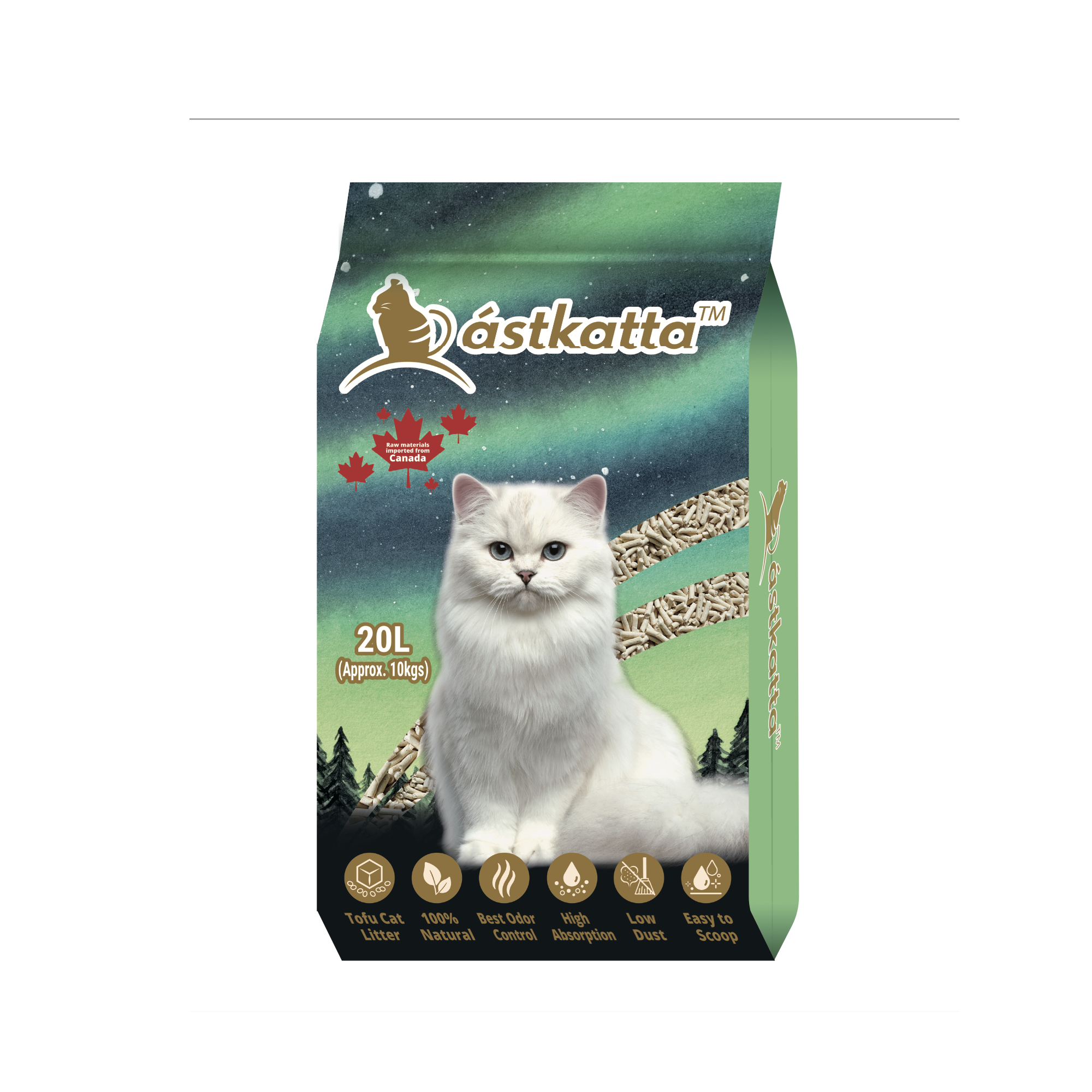 Astkatta冰島| 優質豆腐貓砂| 20L